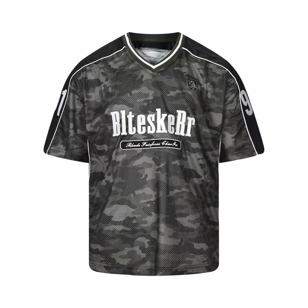 Camo 91 Athletic Jersey | Dark Camo Mesh Football Shirt