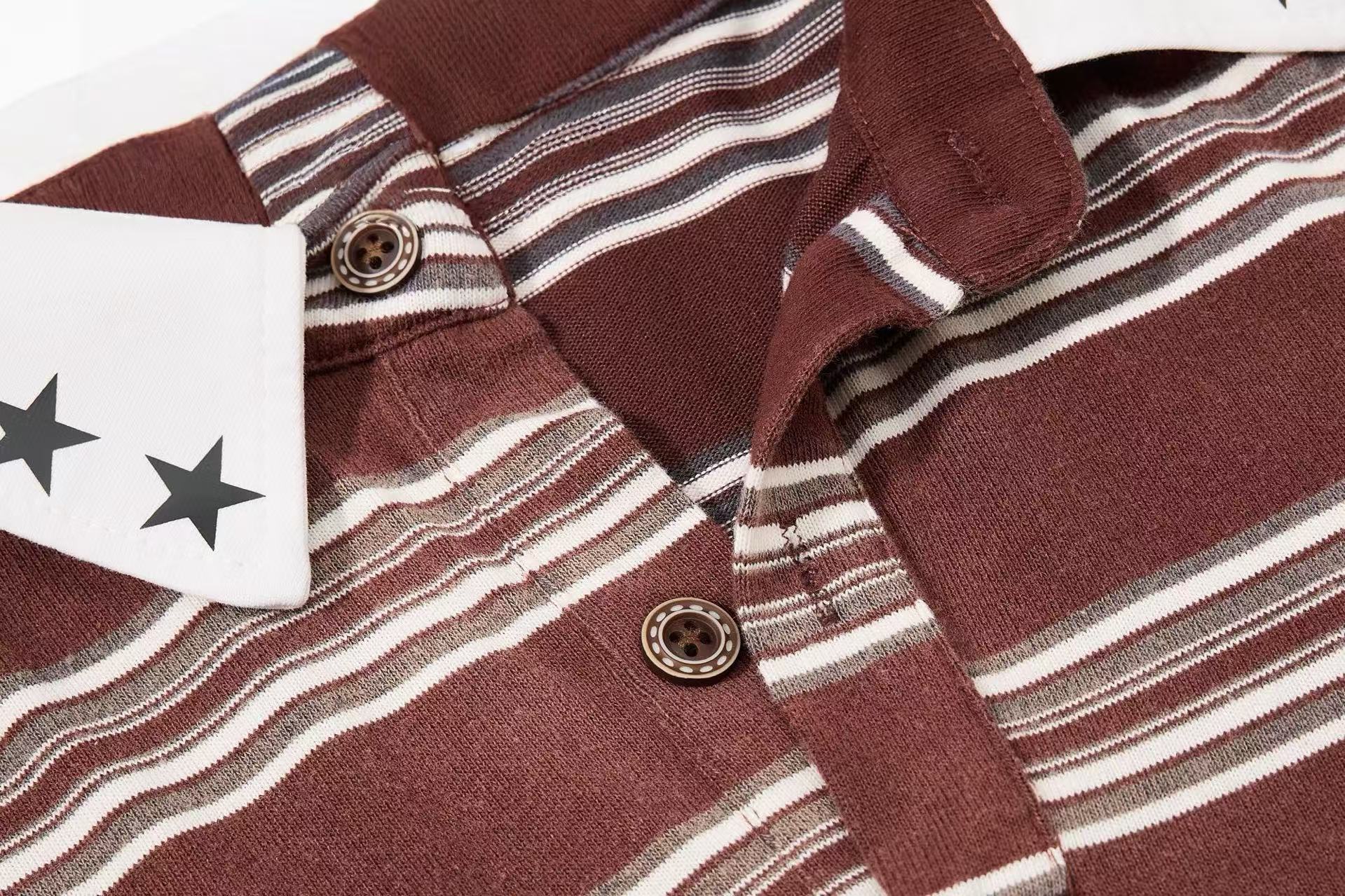 Vintage Stripe Rugby Polo Shirt | Retro 90 Graphic | Omirad
