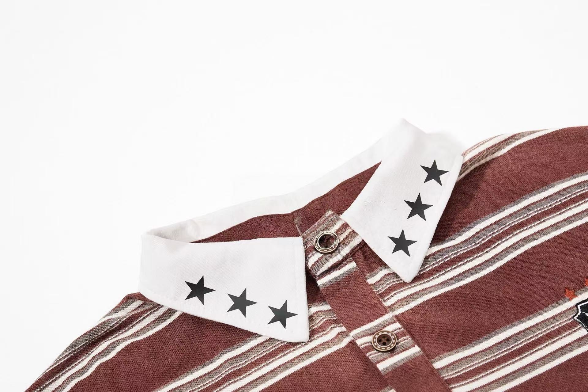 Vintage Stripe Rugby Polo Shirt | Retro 90 Graphic | Omirad