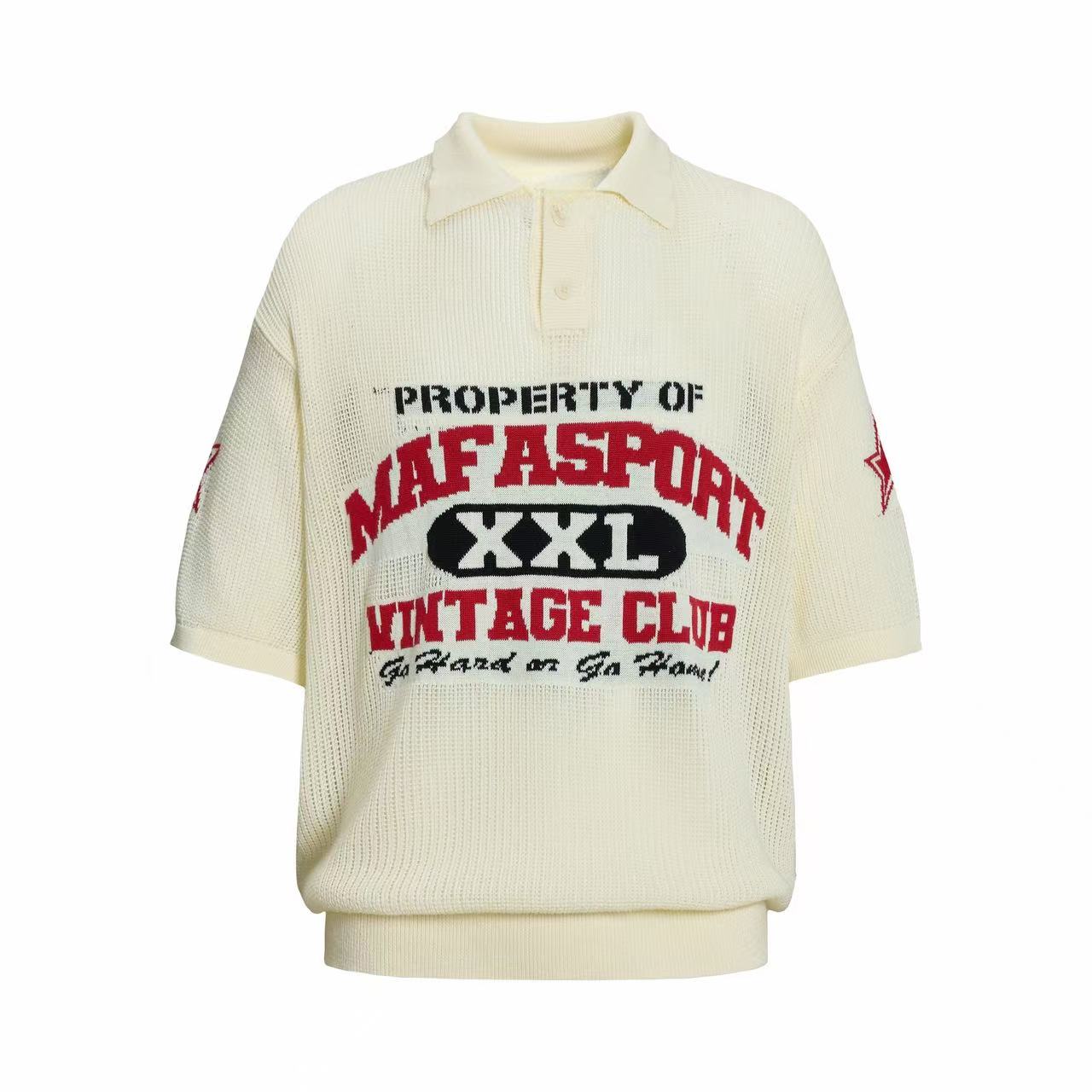 Omirad Varsity Knit Polo | Collegiate Streetwear Shirt
