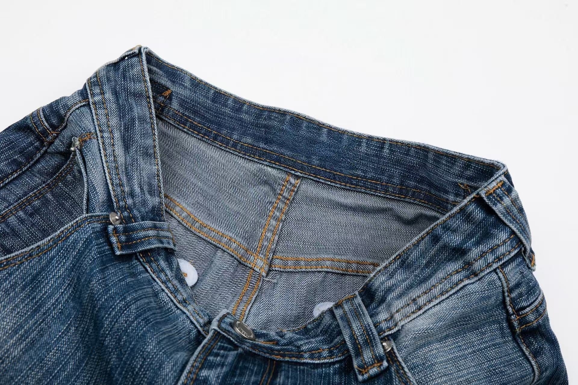 Vintage Grain Wide-Leg Denim Jeans | Streetwear Fit