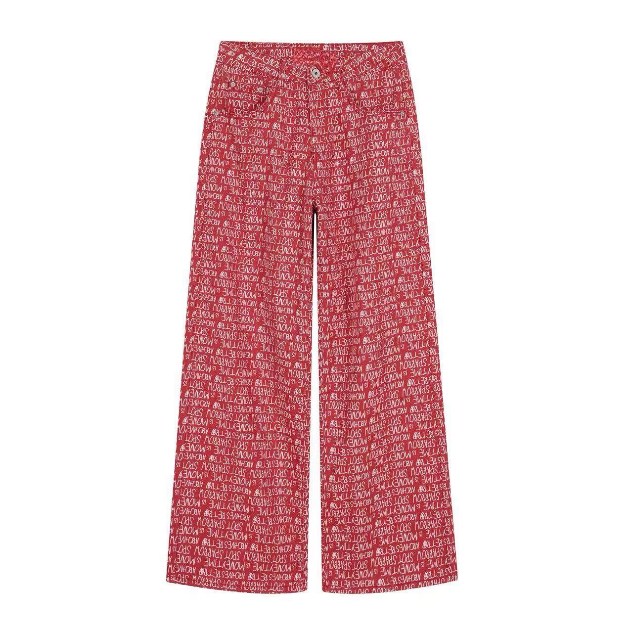 All-Over Script Print Wide-Leg Pants | Bold Streetwear