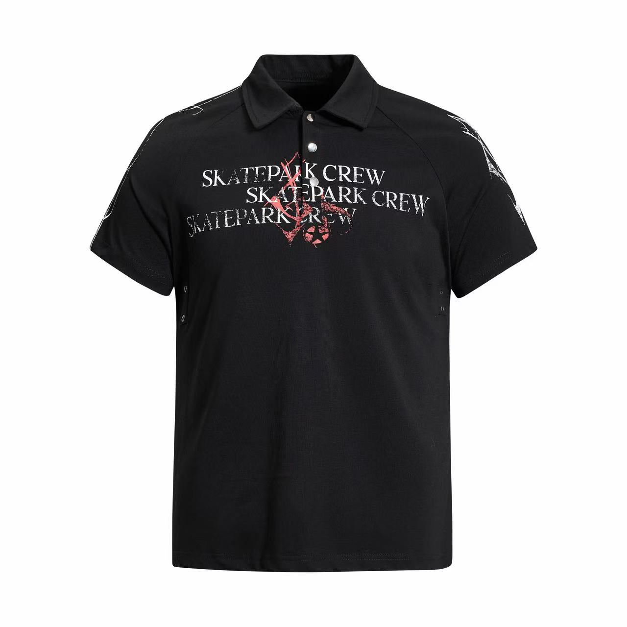 Omirad Skatepark Crew Distressed Graphic Polo Shirt