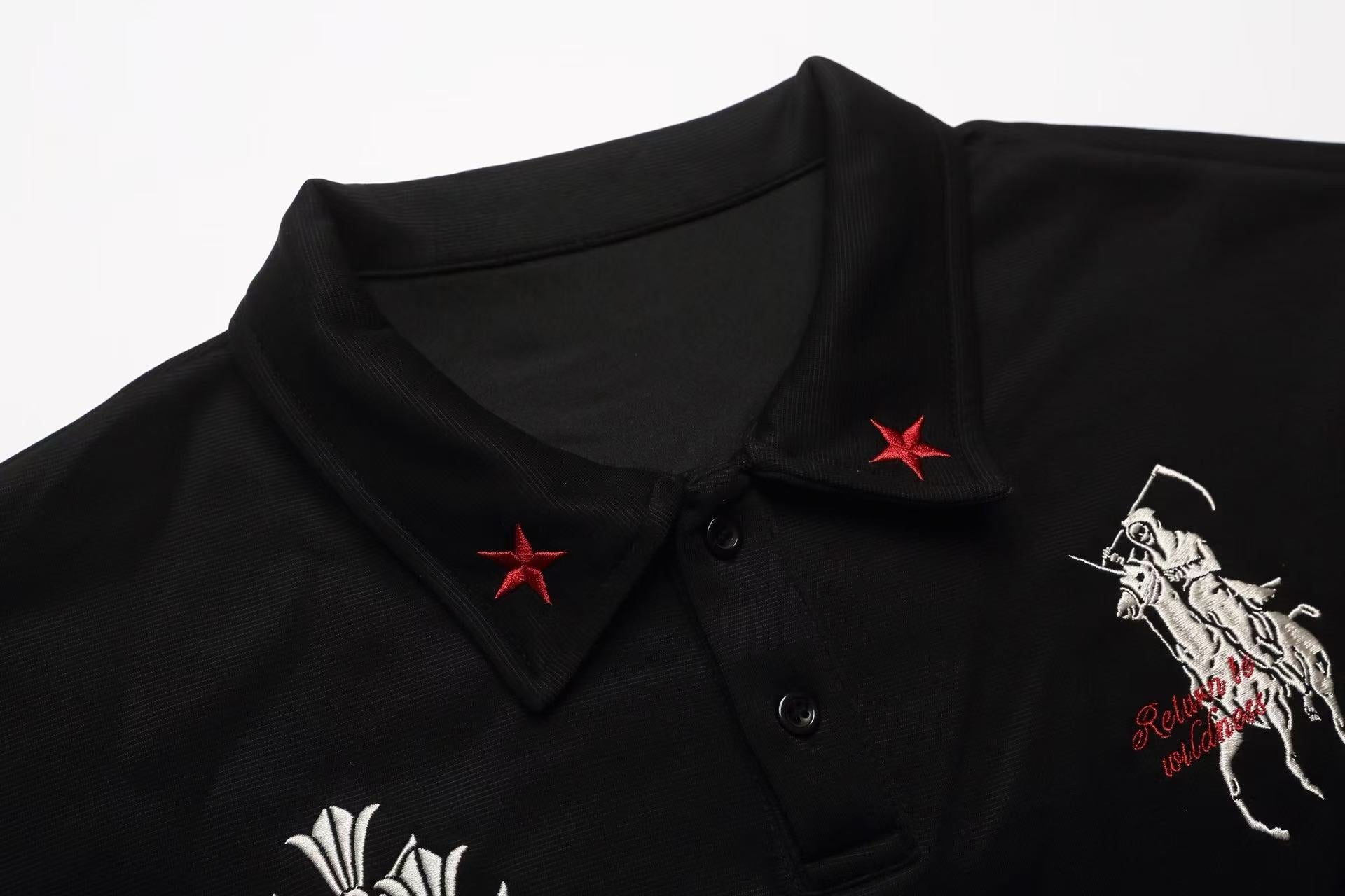 Omirad Wonderful Embroidered Gothic Polo Shirt | 100% Cotton