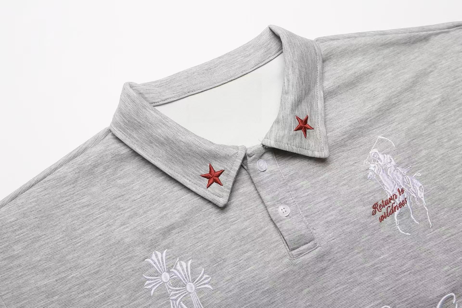 Omirad Wonderful Embroidered Gothic Polo Shirt | 100% Cotton