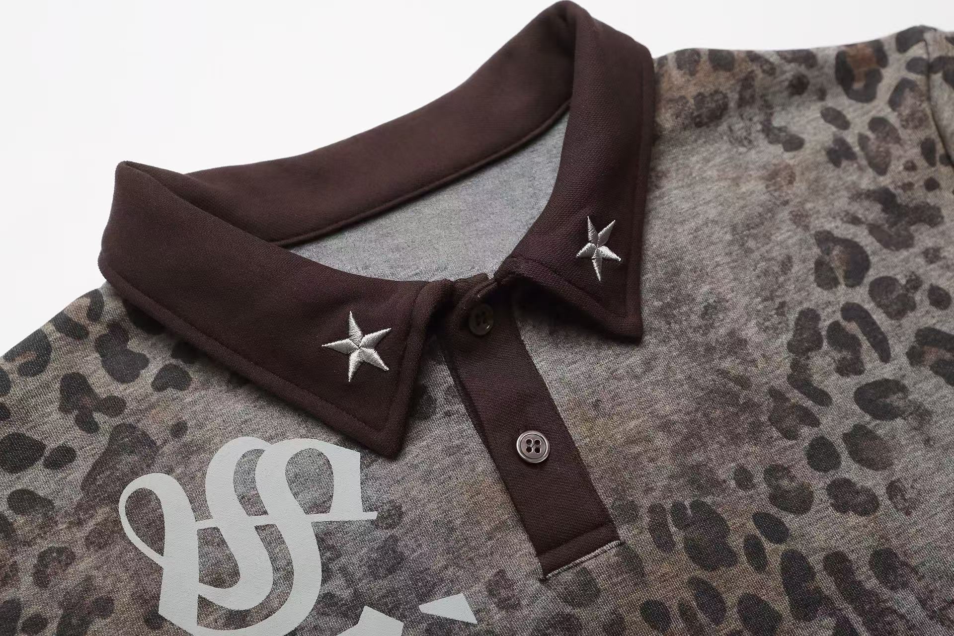Omirad Leopard Gothic Polo Tee | Oversized Streetwear Shirt
