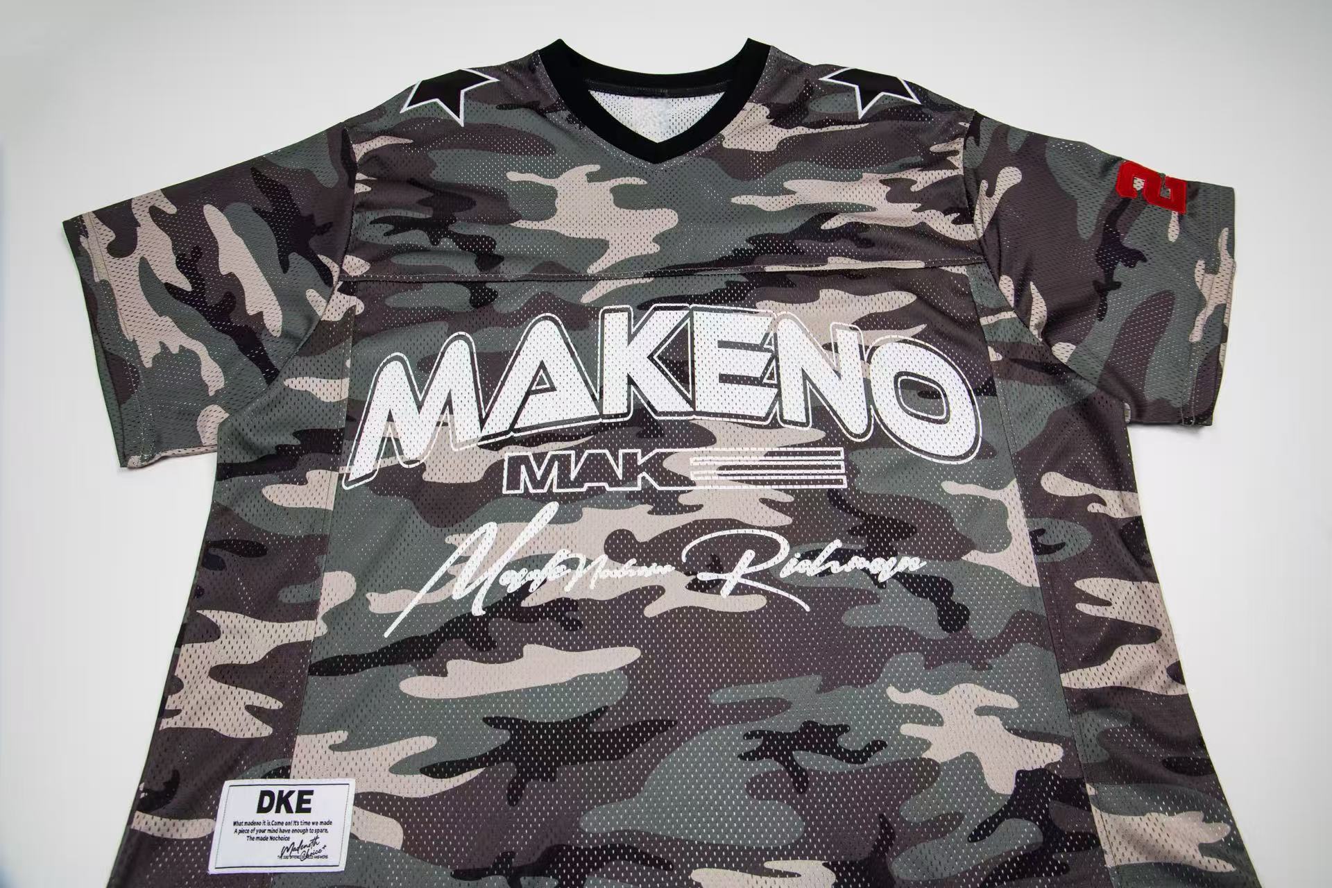 Camo Mesh Football Jersey Tee | Oversized Streetwear