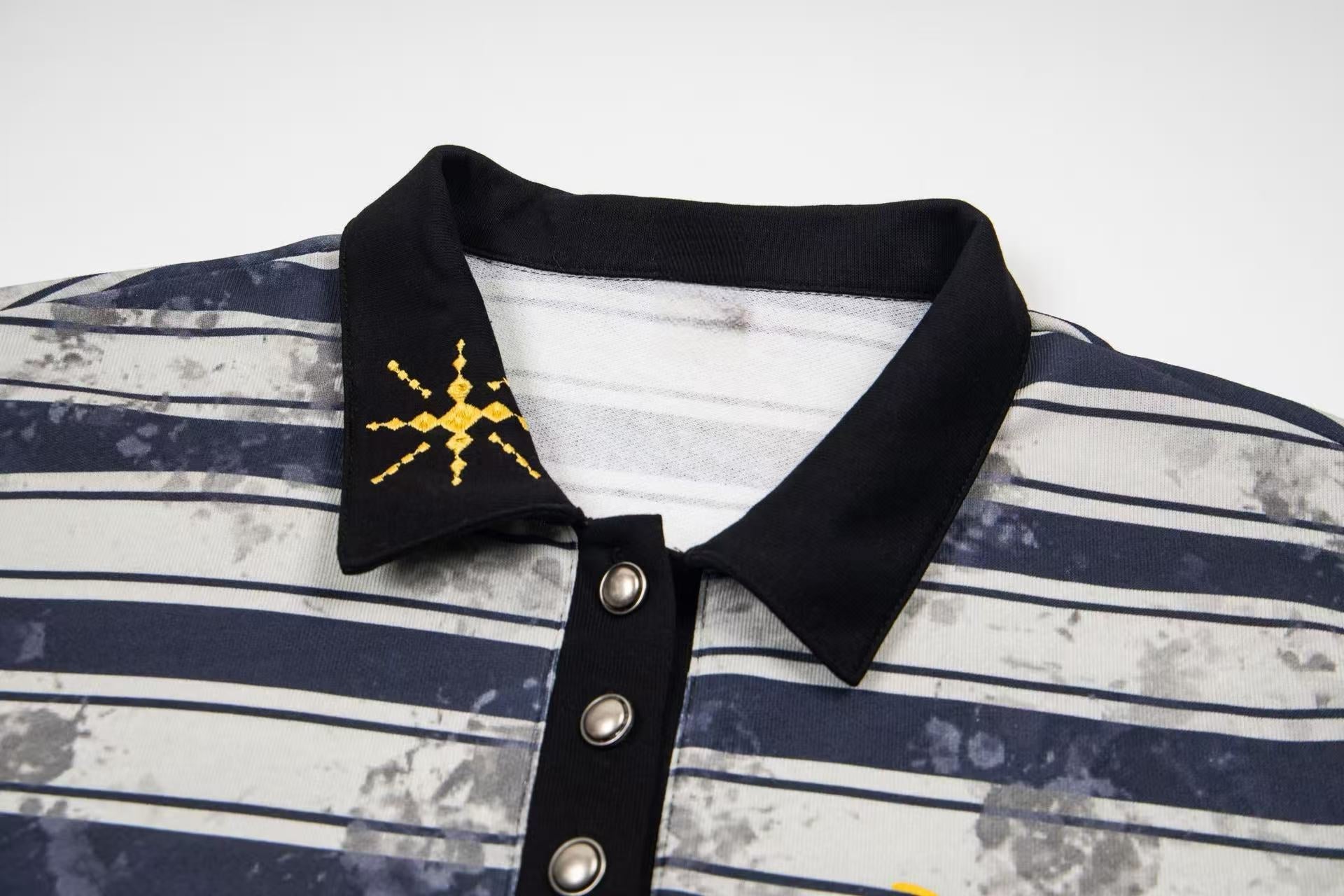 Omirad Vintage Stripe Oversized Polo Tee | Y2K Streetwear