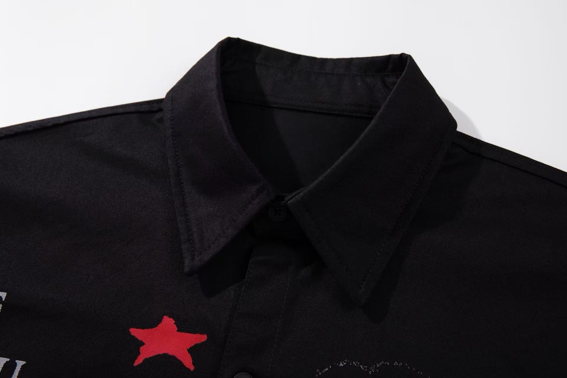 Omirad Rock Guitarist Graphic Button-Up Shirt | Streetwear