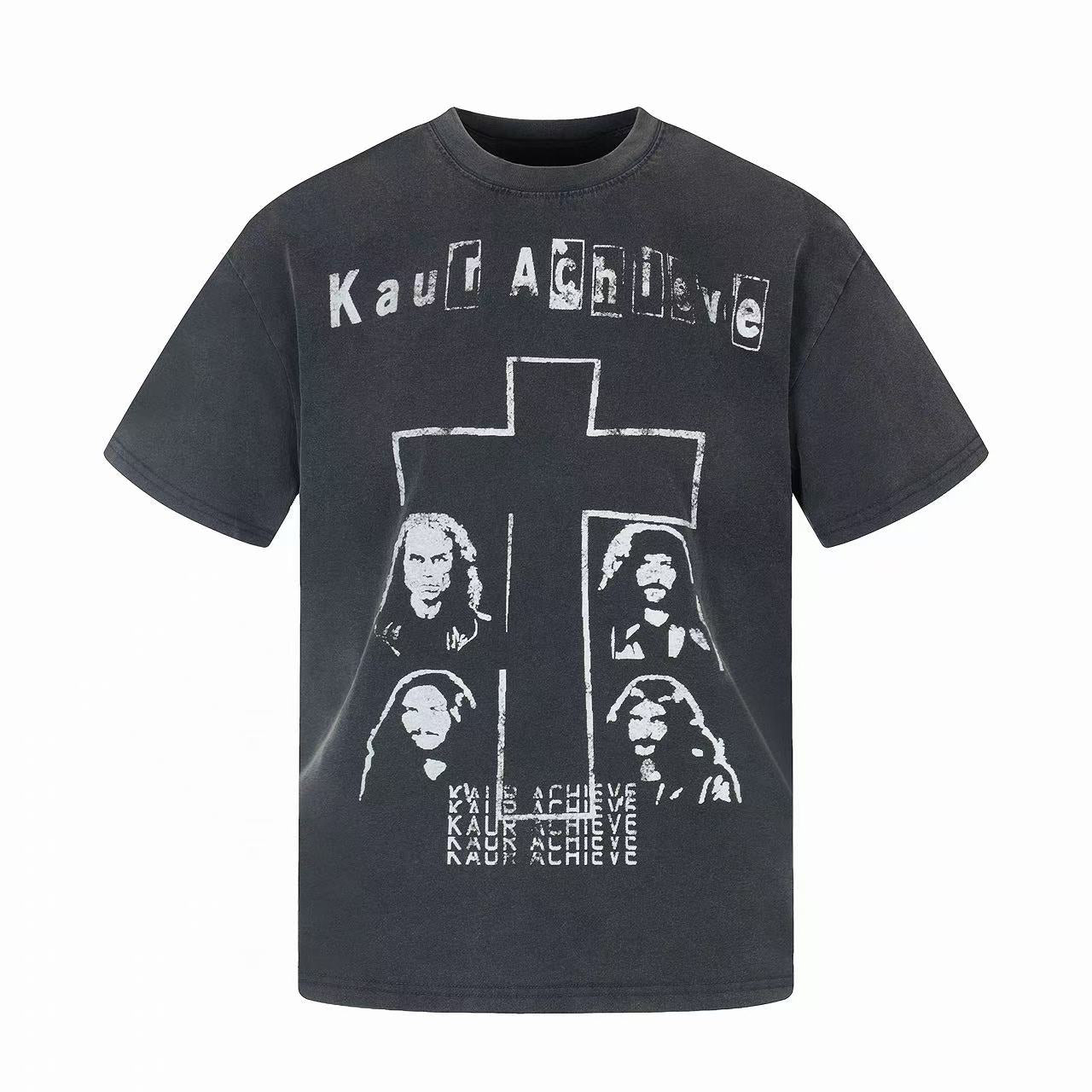 Vintage Cross Graphic Tee | Dark Streetwear Band-Style Shirt