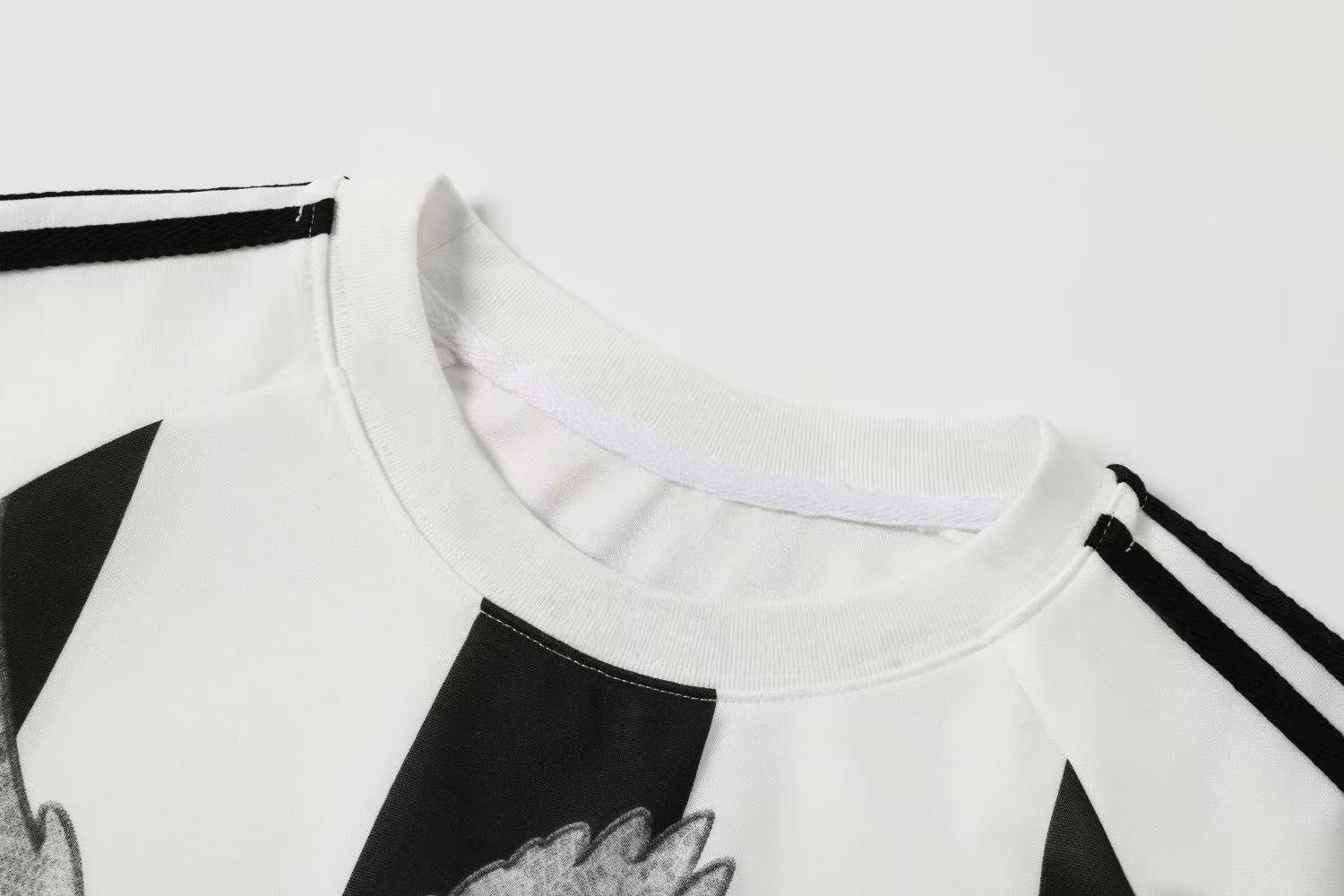 Striped Dove Graphic Football Jersey Tee | Streetwear