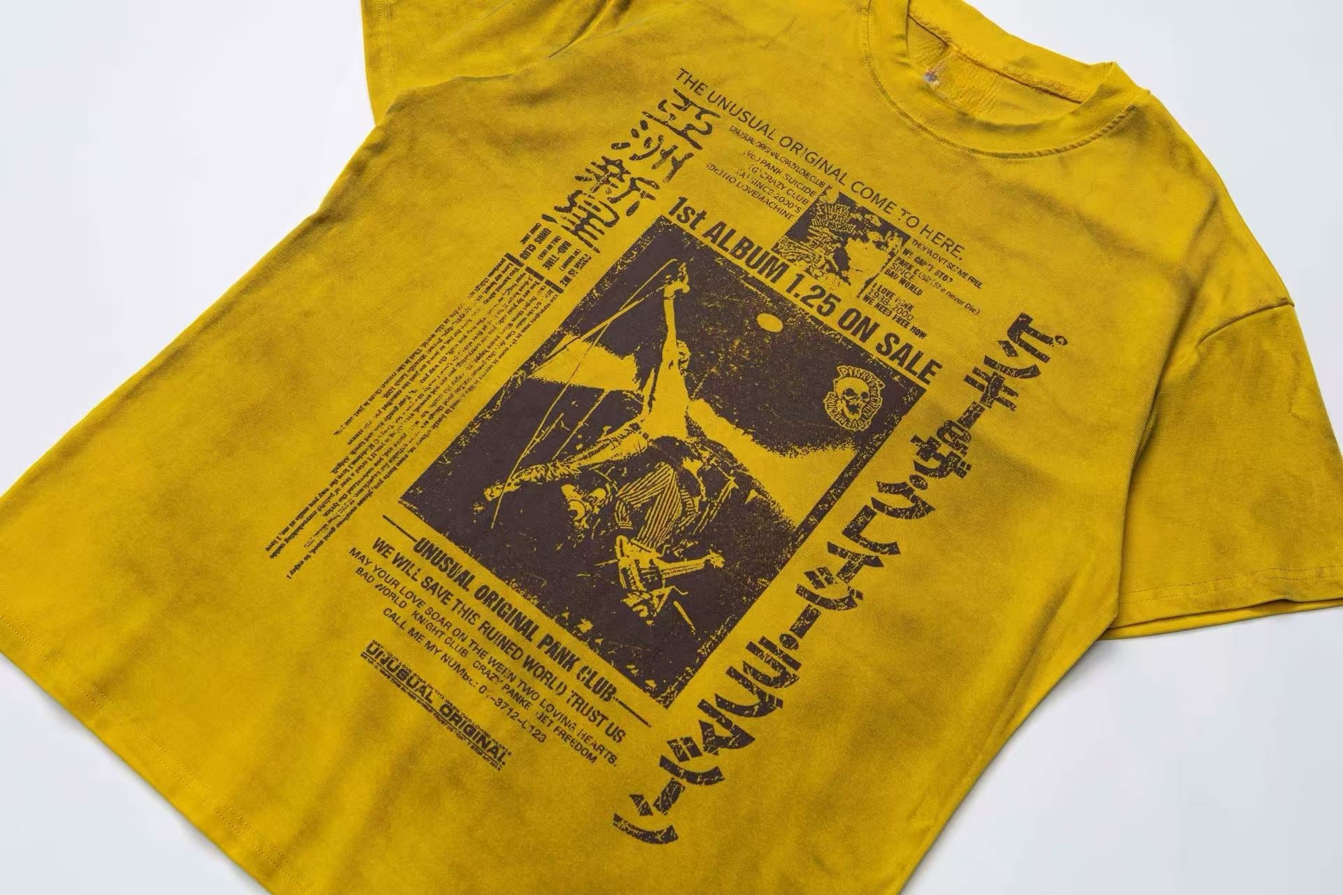 Vintage Graphic Washed Punk Streetwear Tee | Retro Print