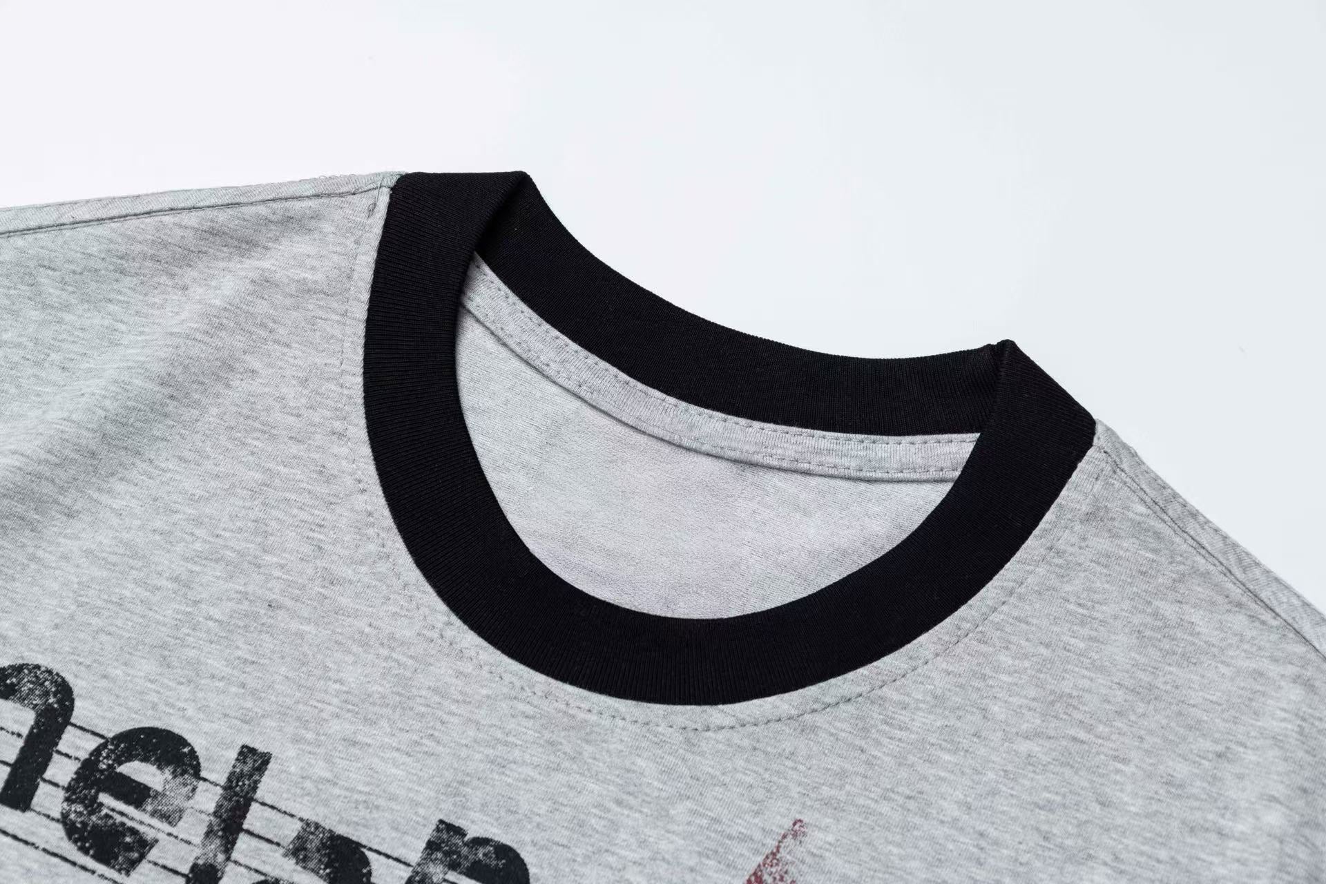 Melancholy Music Sheet Graphic Ringer T-Shirt | Vintage Streetwear