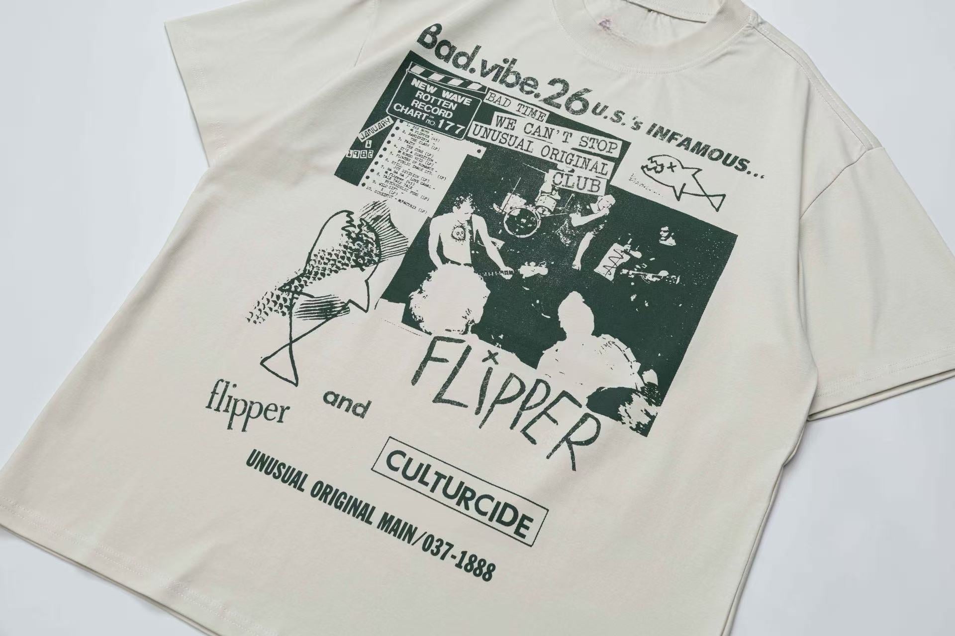 Vintage Punk Graphic Tee | Flipper Band Collage Streetwear