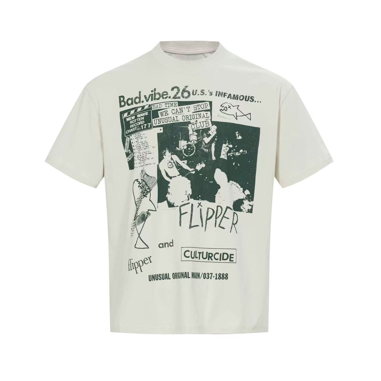 Vintage Punk Graphic Tee | Flipper Band Collage Streetwear