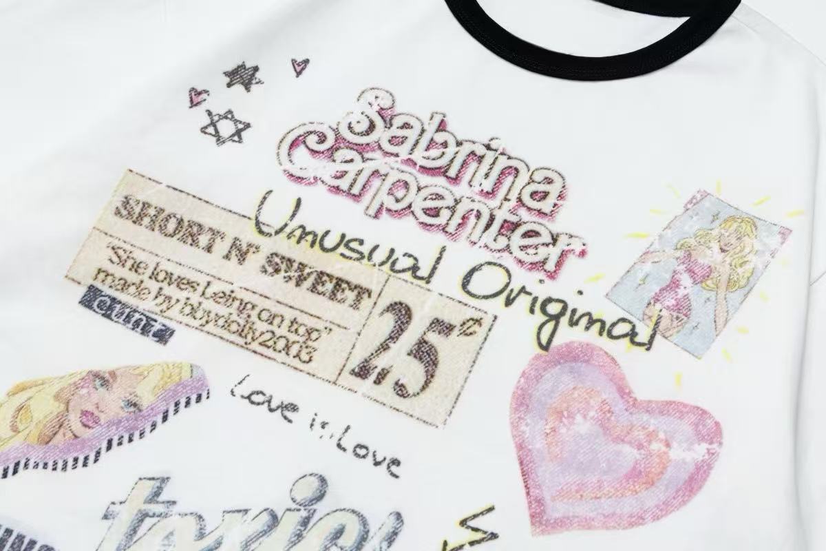 Retro Pop Graphic Ringer Tee | Y2K Streetwear Cotton T-Shirt