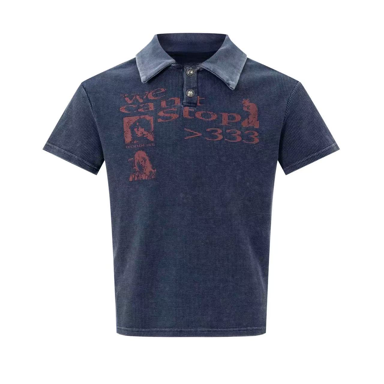 Omirad Vintage Washed Graphic Polo Tee | Retro Streetwear