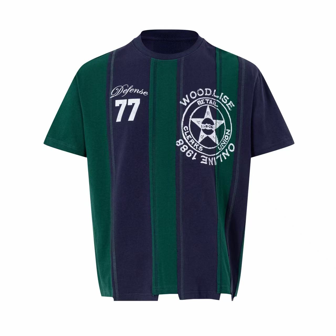 Retro Stripe Defense Tee | Oversized Vintage Sportswear T-Shirt