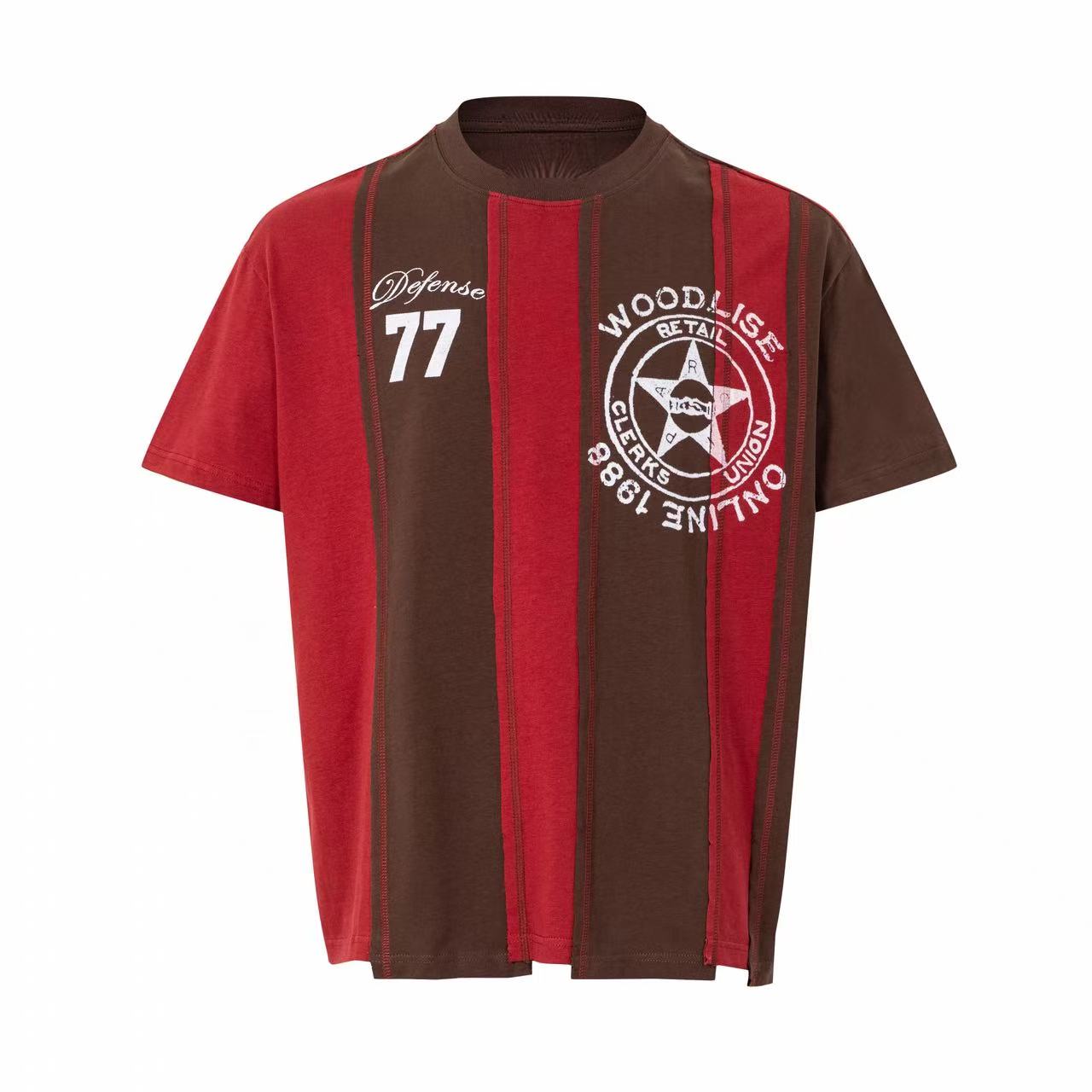 Retro Stripe Defense Tee | Oversized Vintage Sportswear T-Shirt