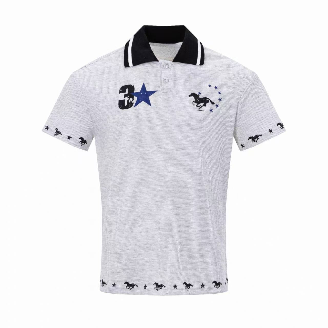 Omirad Retro Racing Polo Tee | Embroidered Mustang Graphic