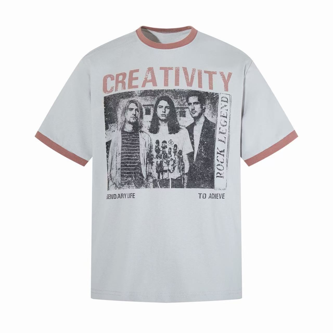 Creativity Vintage Band Graphic Ringer T-Shirt | Retro Y2K Tee