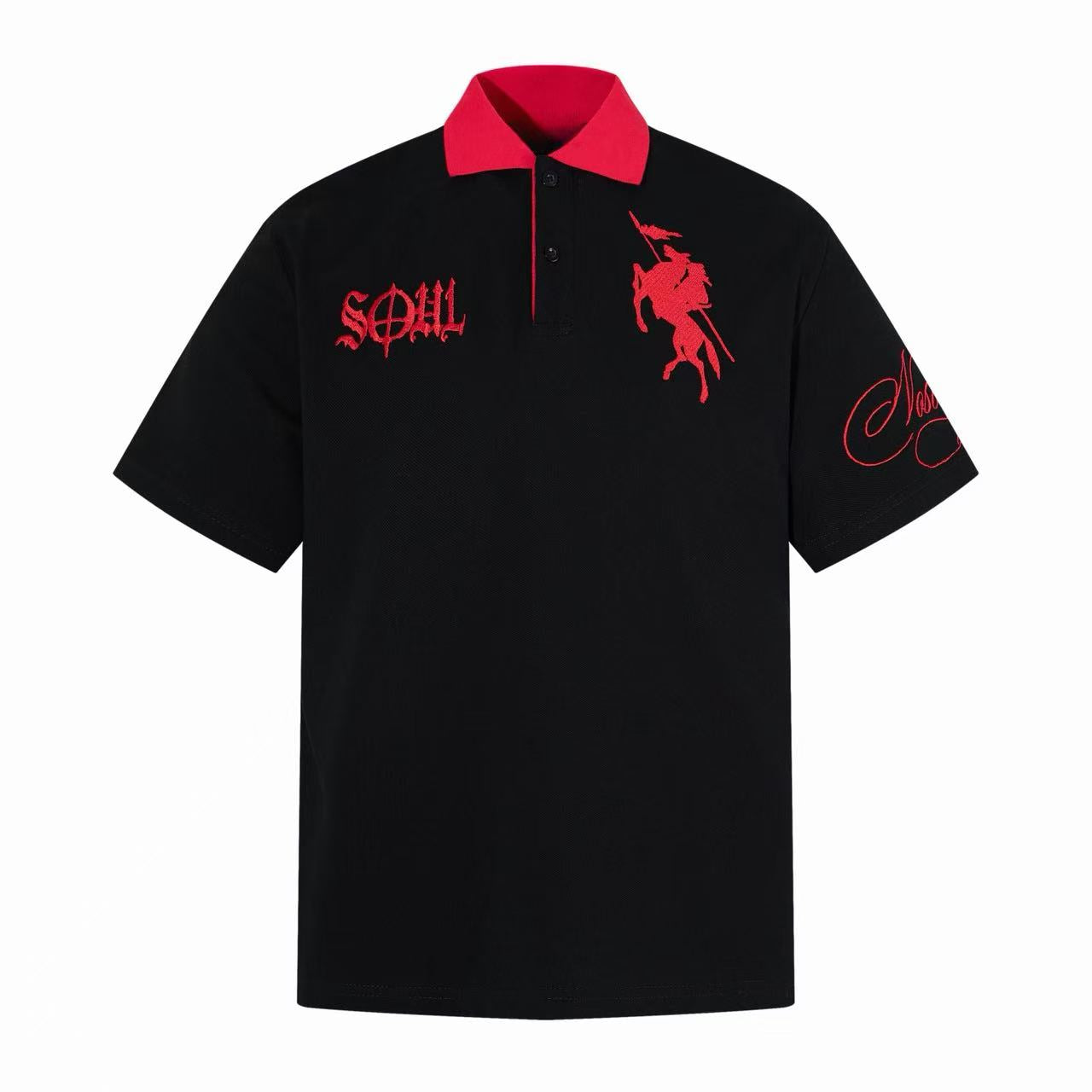 Omirad Spirit Gothic Polo Tee | Y2K Streetwear Oversized Fit