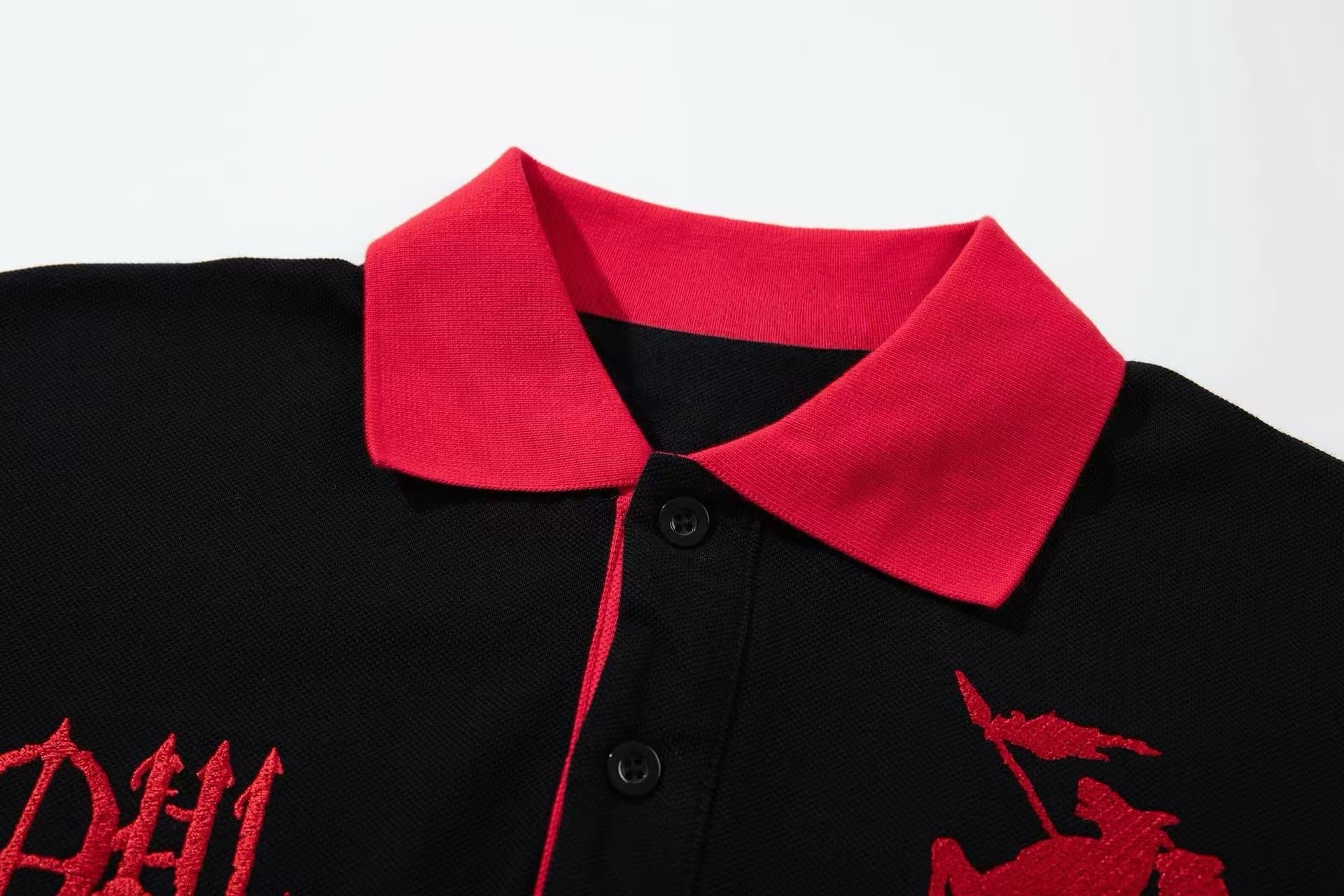 Omirad Spirit Gothic Polo Tee | Y2K Streetwear Oversized Fit