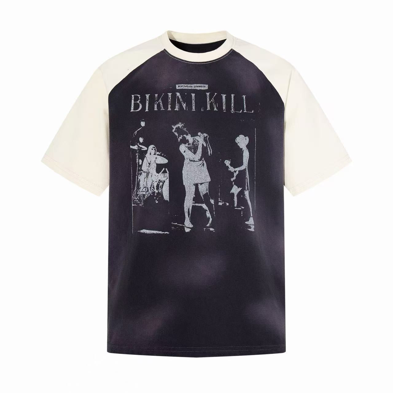 Vintage Raglan Band Tee | Washed Grunge Streetwear Graphic Shirt