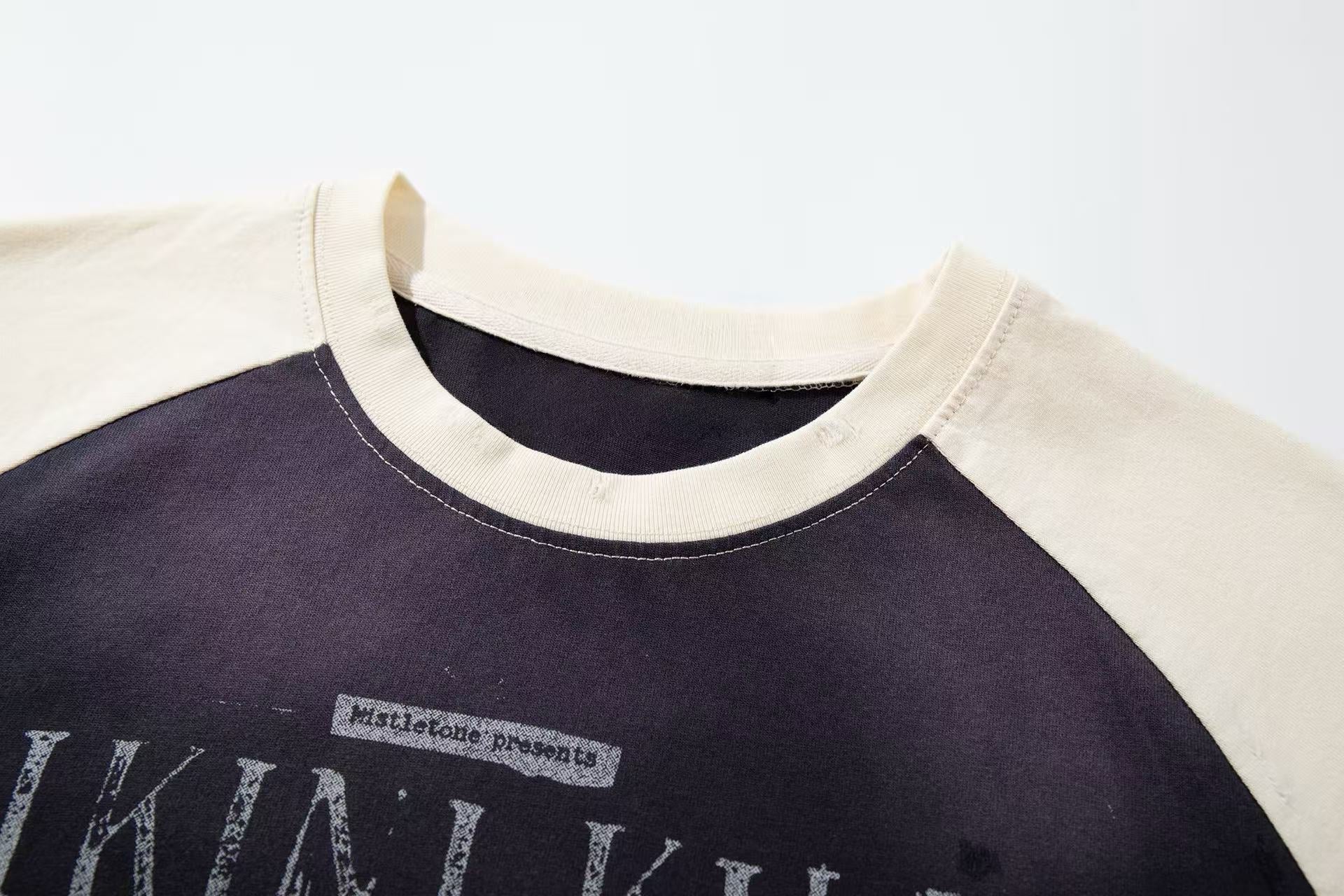 Vintage Raglan Band Tee | Washed Grunge Streetwear Graphic Shirt