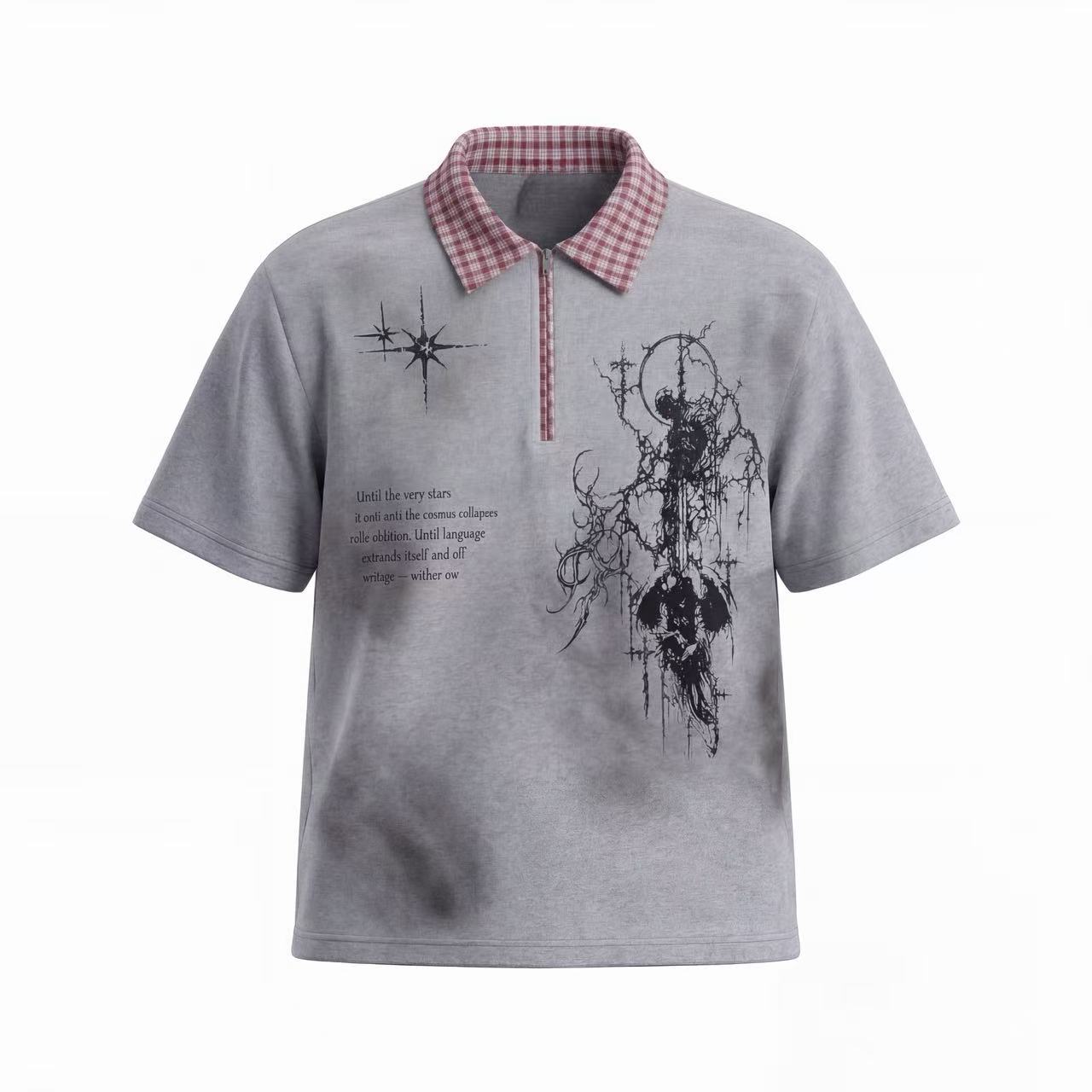 Omirad Cosmic Distressed Polo | Oversized Graphic Streetwear