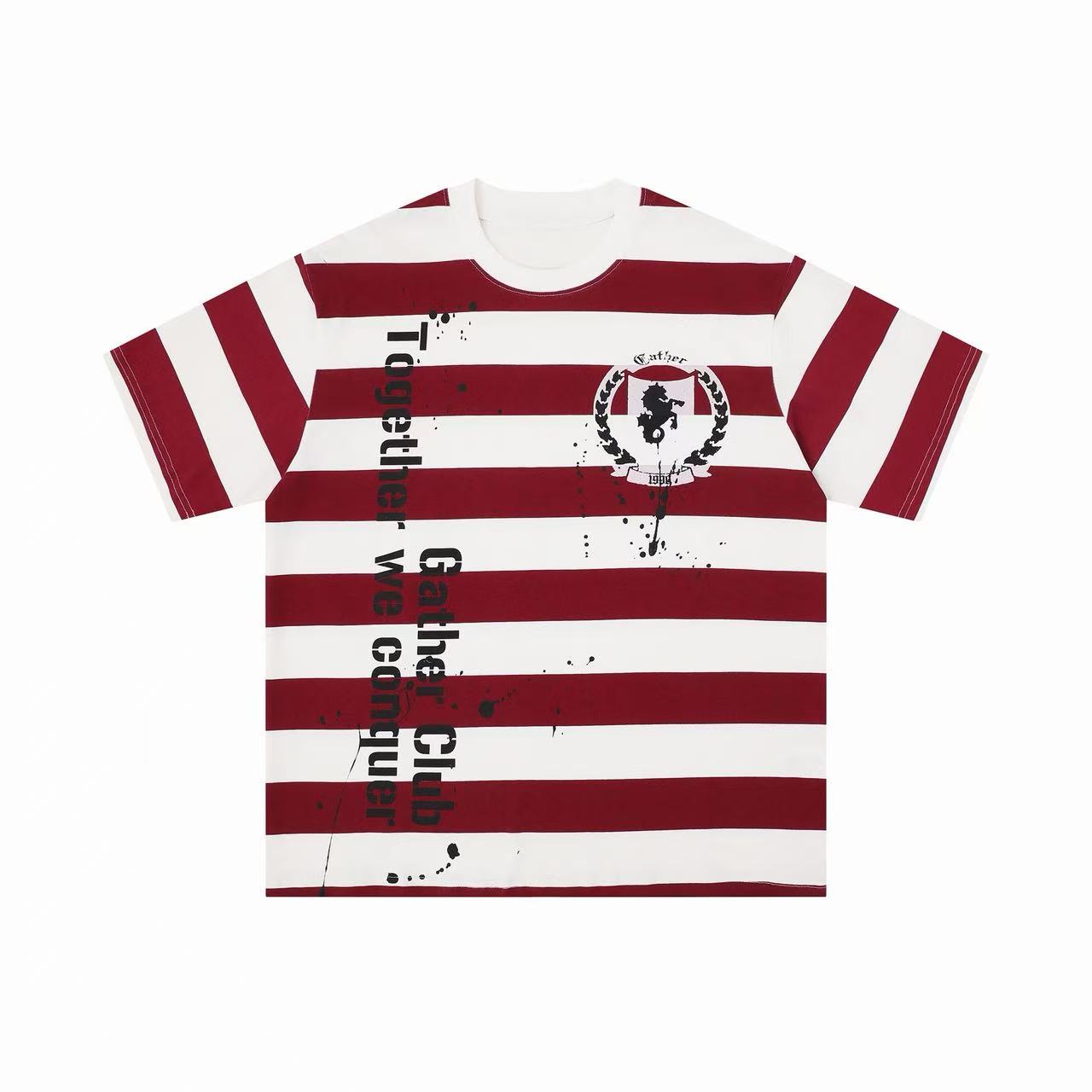 Oversized Striped Graphic Tee | Y2K Streetwear Cotton Shirt