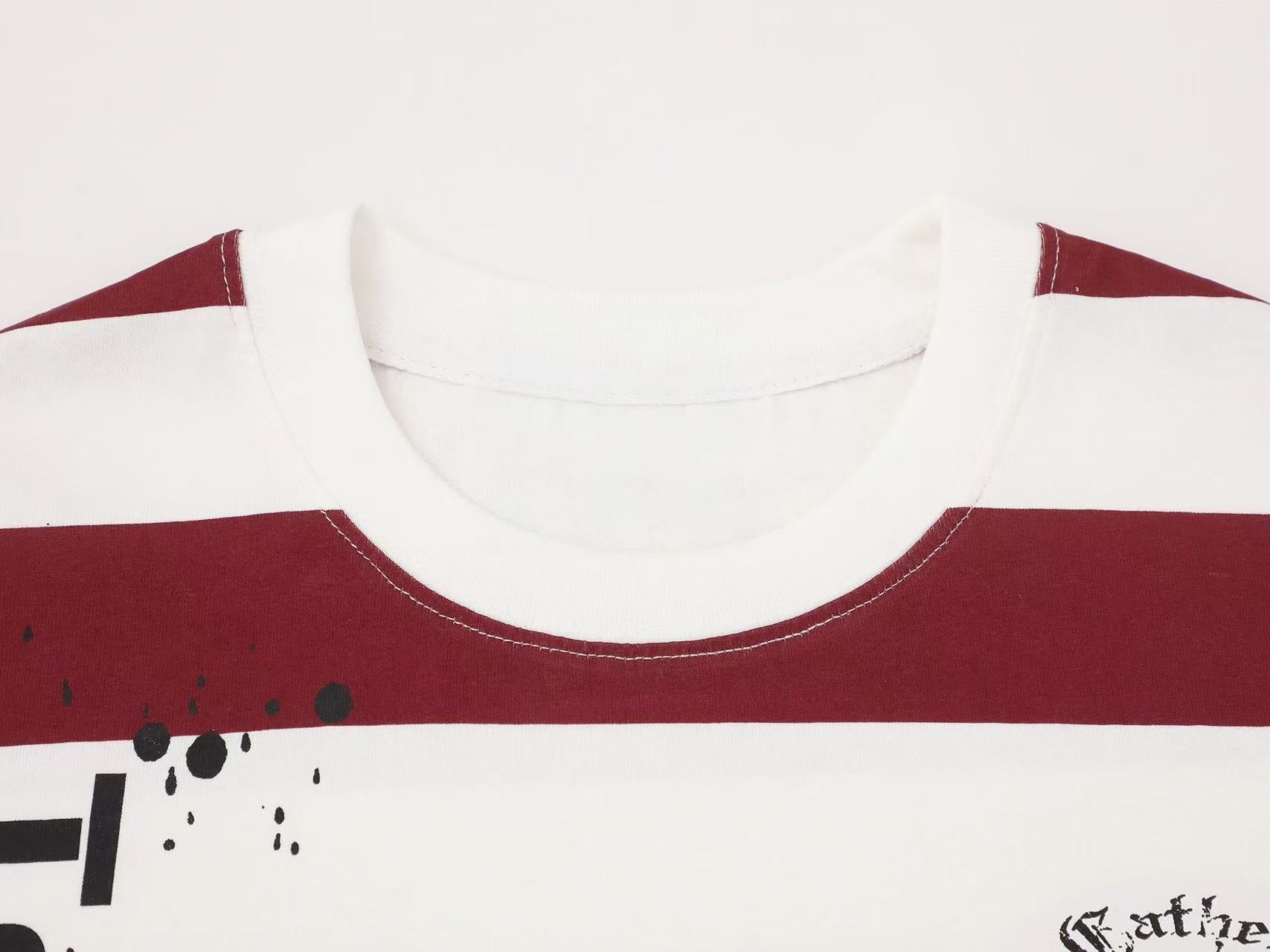 Oversized Striped Graphic Tee | Y2K Streetwear Cotton Shirt