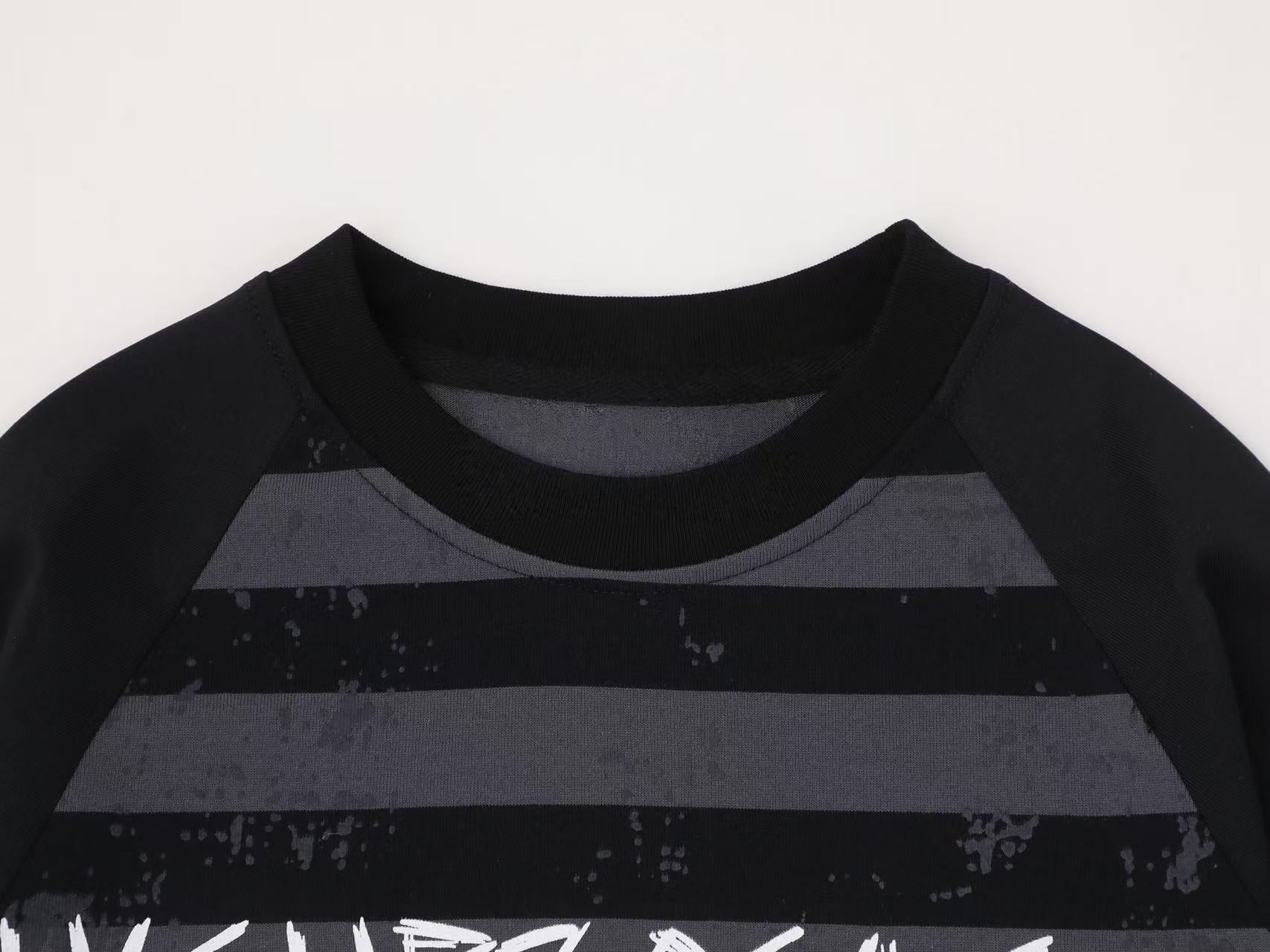 High Profile Striped Raglan Long Sleeve Tee | Y2K Streetwear