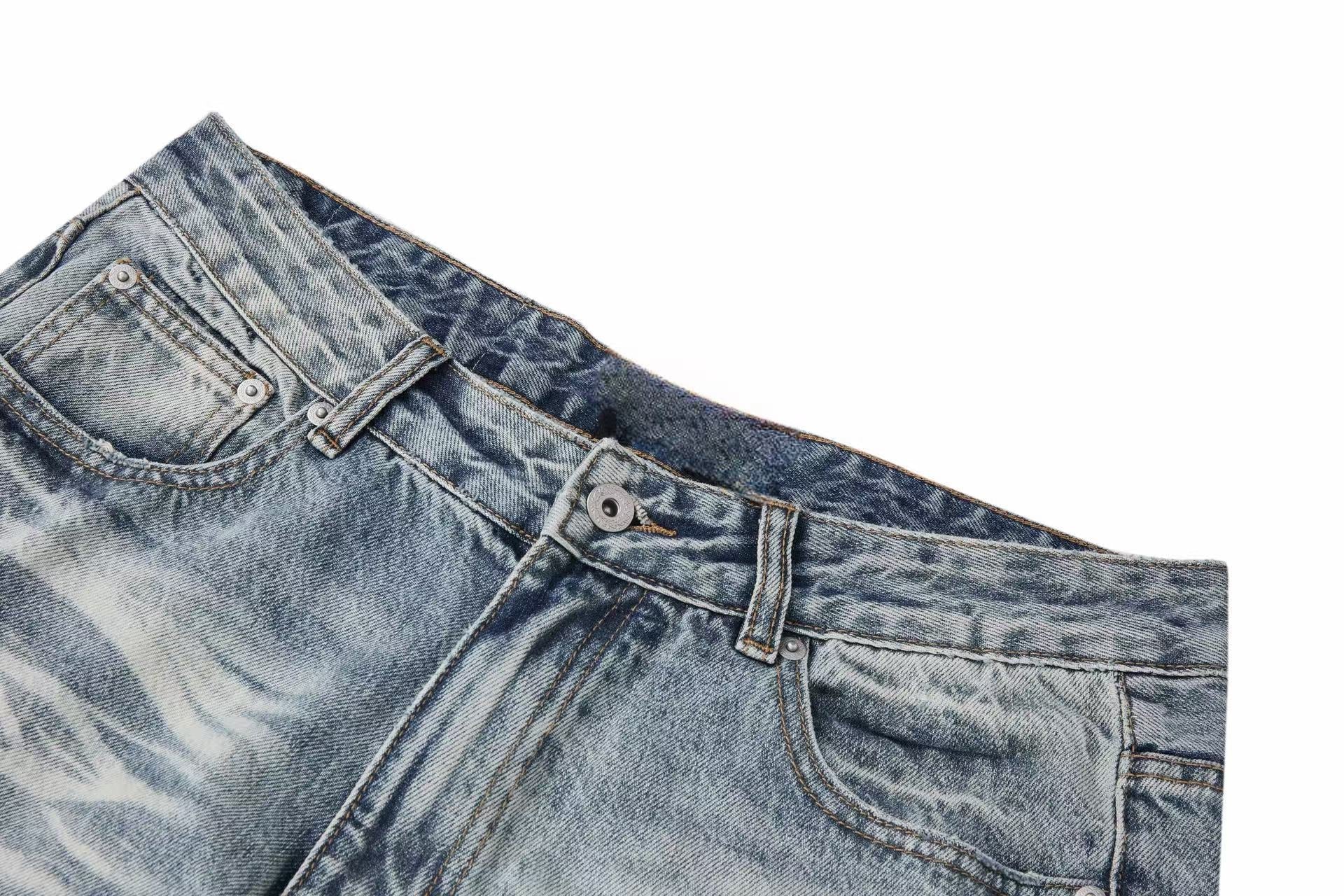Omirad Vintage Washed Wide-Leg Jeans | Heavy Stonewash Denim