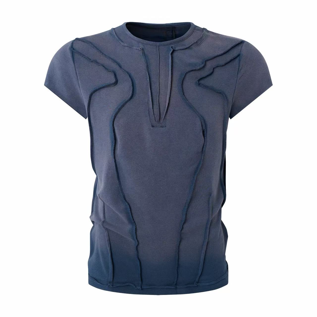 Omirad Raw Seam Sculpted Panel Cotton Tee | Avant-Garde Streetwear