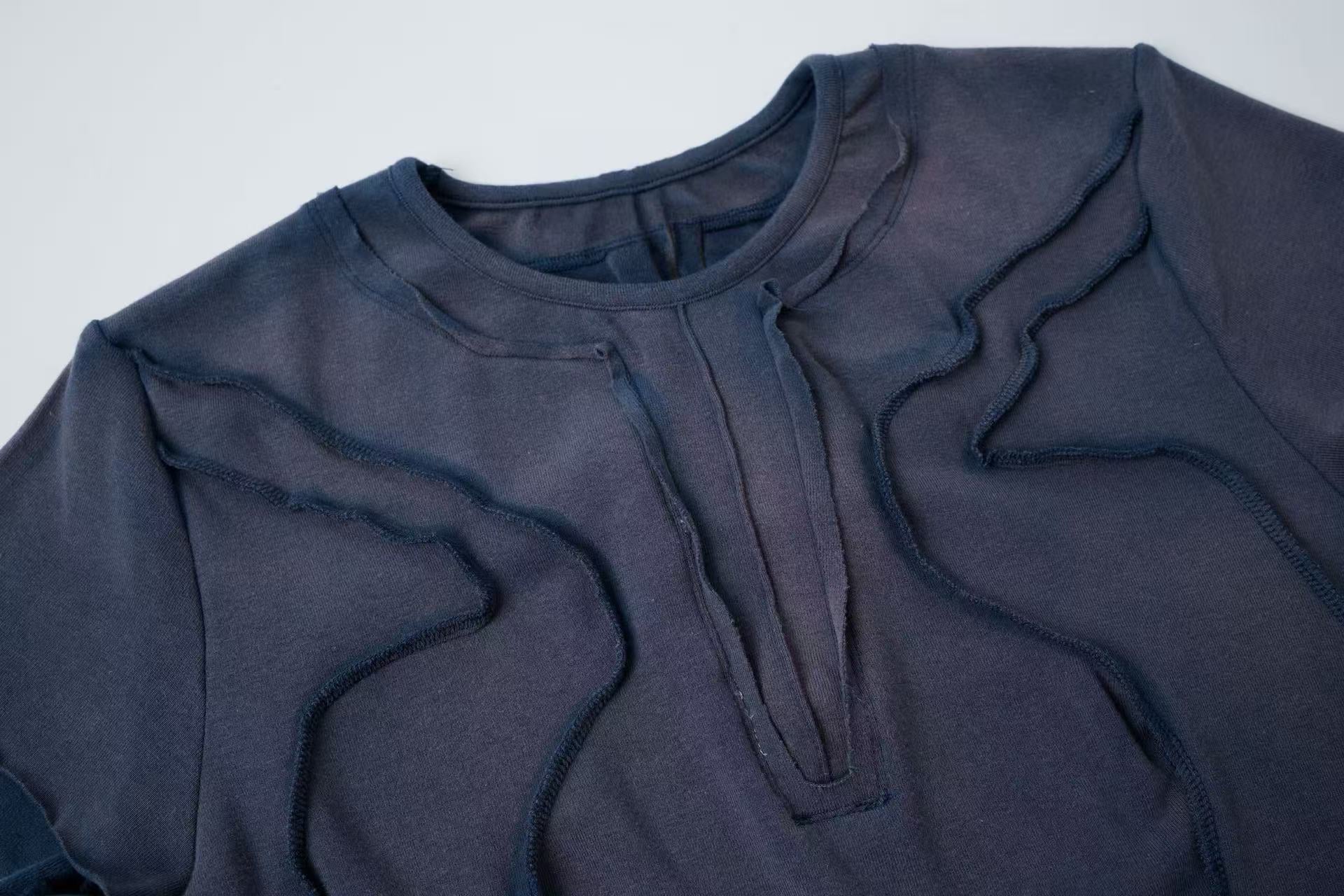 Omirad Raw Seam Sculpted Panel Cotton Tee | Avant-Garde Streetwear