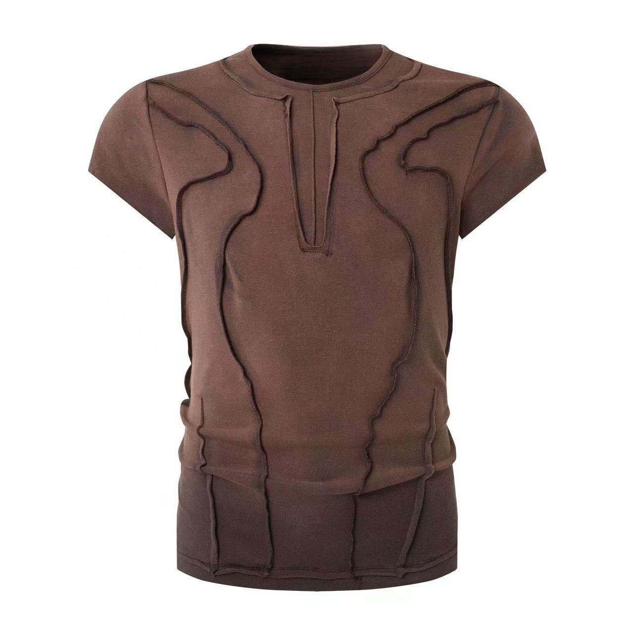 Omirad Raw Seam Sculpted Panel Cotton Tee | Avant-Garde Streetwear