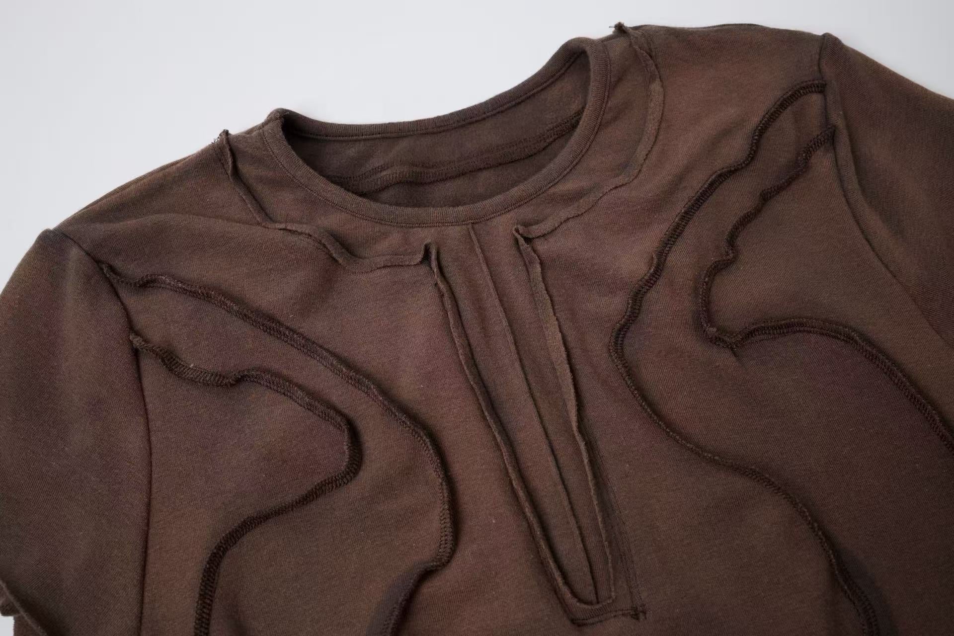 Omirad Raw Seam Sculpted Panel Cotton Tee | Avant-Garde Streetwear