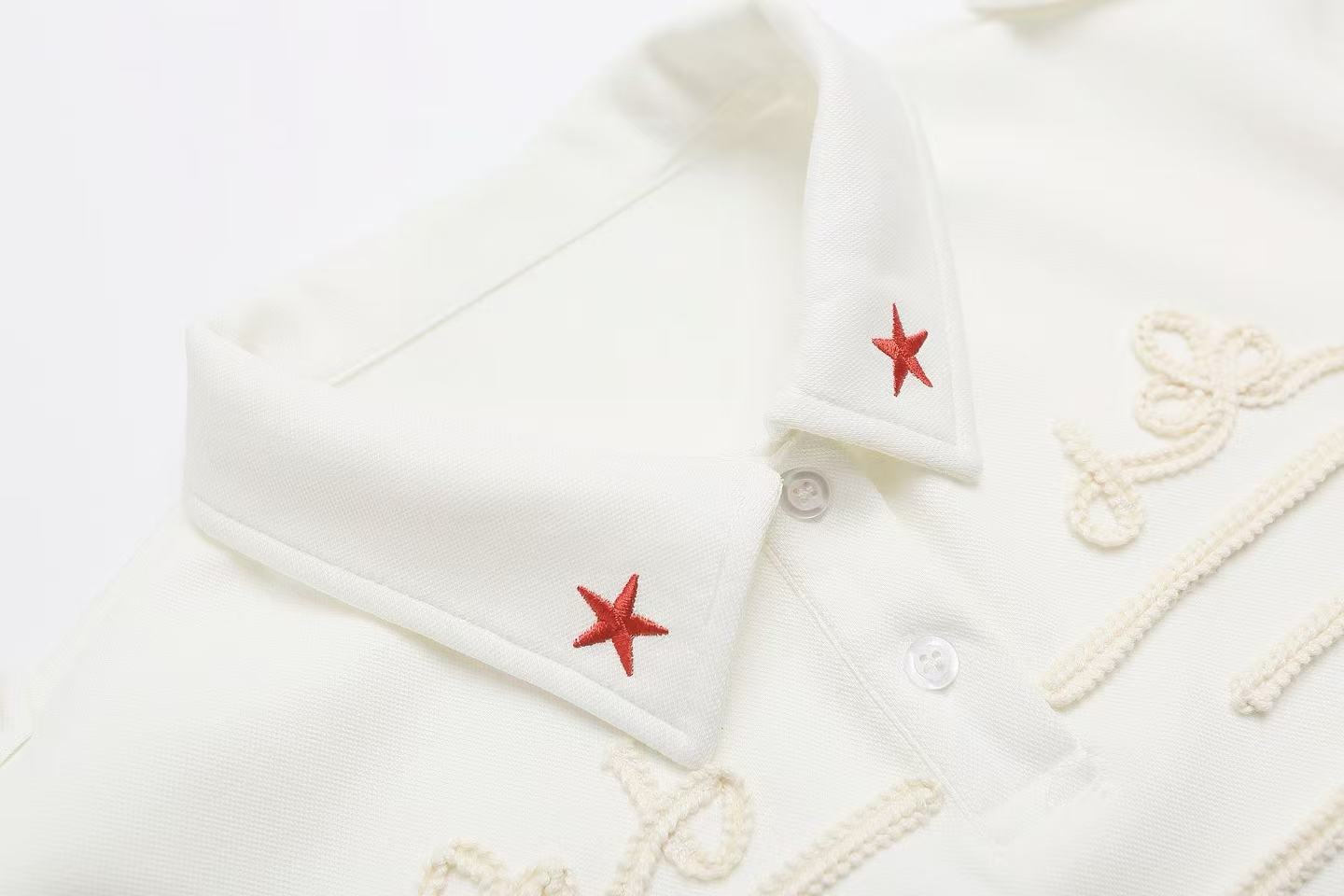 Military Braid Polo Shirt | Rope Embroidery & Epaulettes