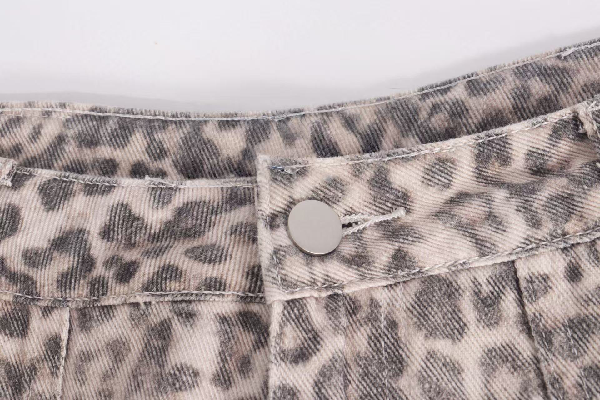 Leopard Print Cargo Baggy Jeans | Wide-Leg Y2K Streetwear