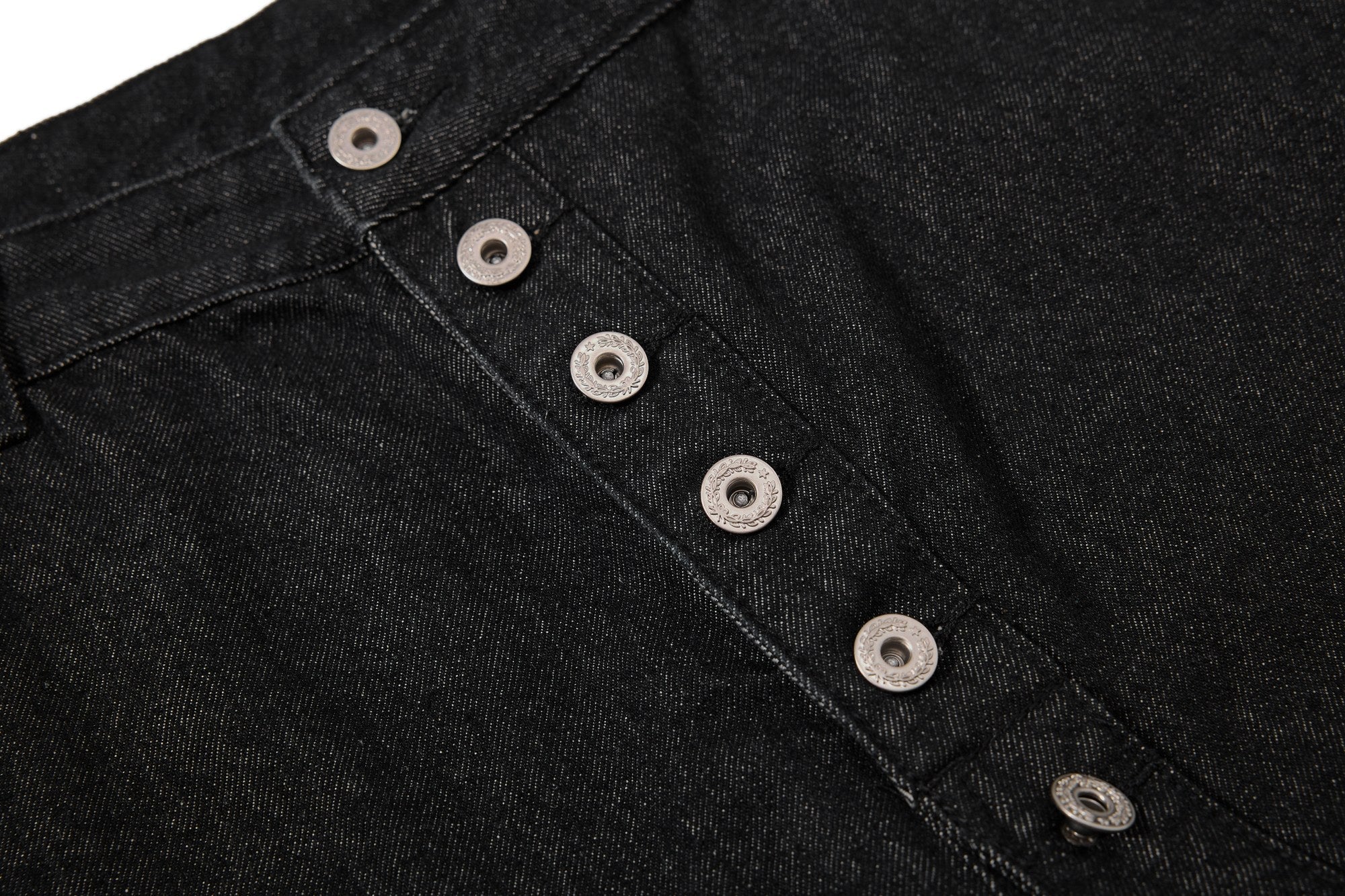 Asymmetric Button Denim Shorts | Wide-Leg Black Streetwear