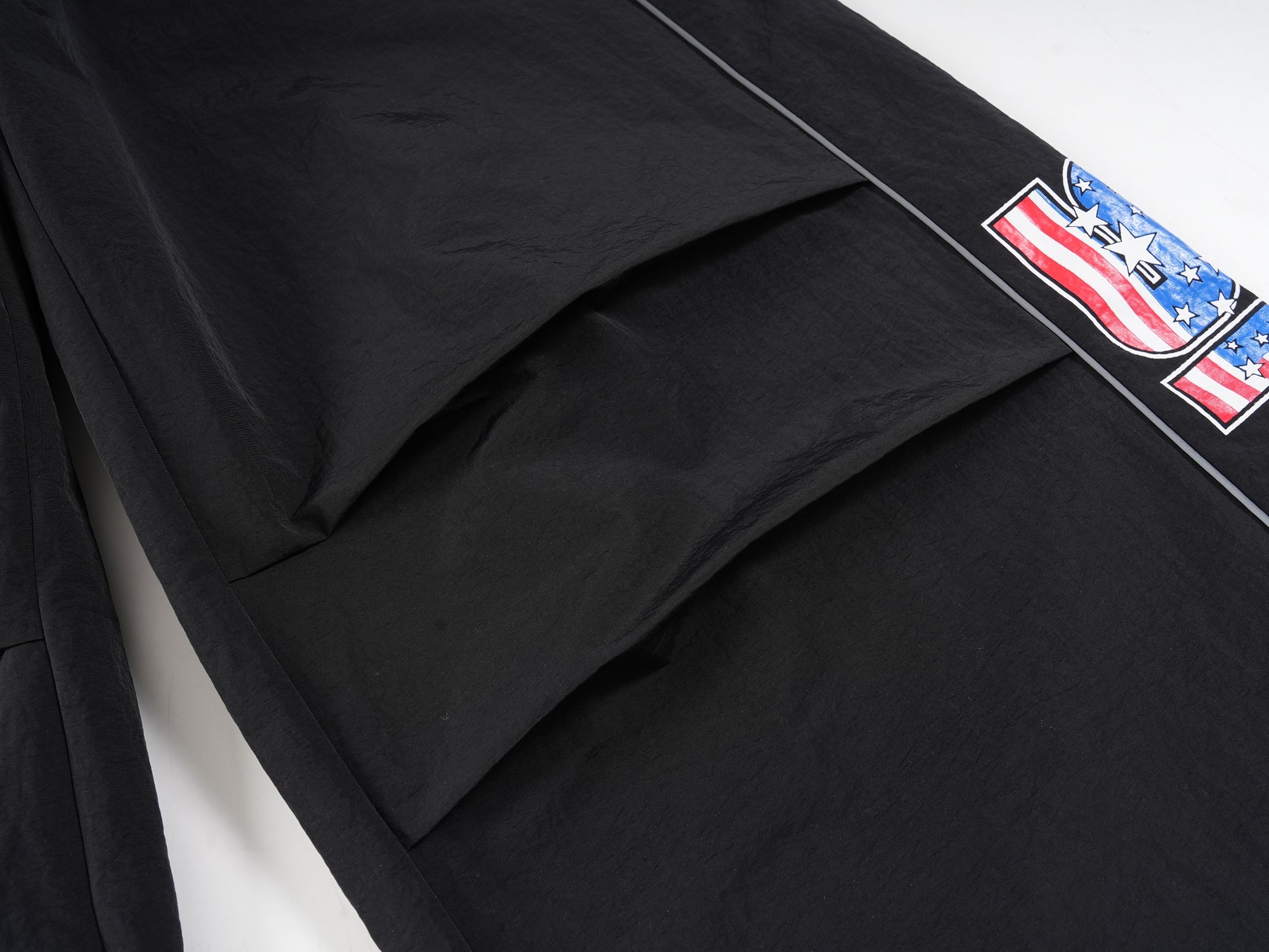 Omirad Flag Print Wide-Leg Nylon Pants | Streetwear Baggy Fit