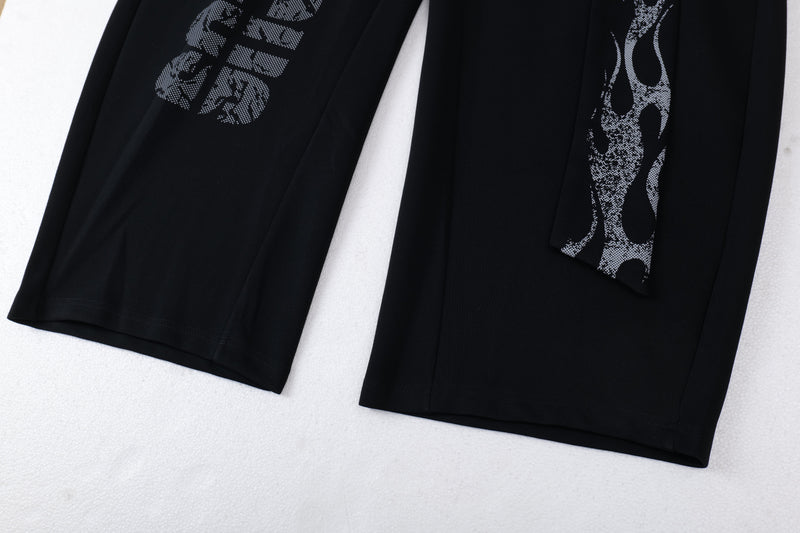 Fairfocus Flame Wrap Wide-Leg Pants | Streetwear Joggers