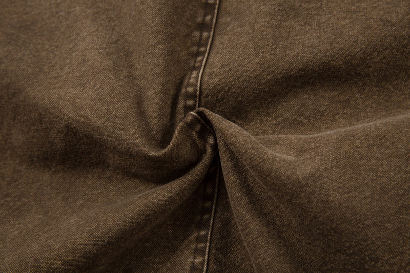 Fur-Lined Toggle Jacket | Vintage Washed Streetwear Coat