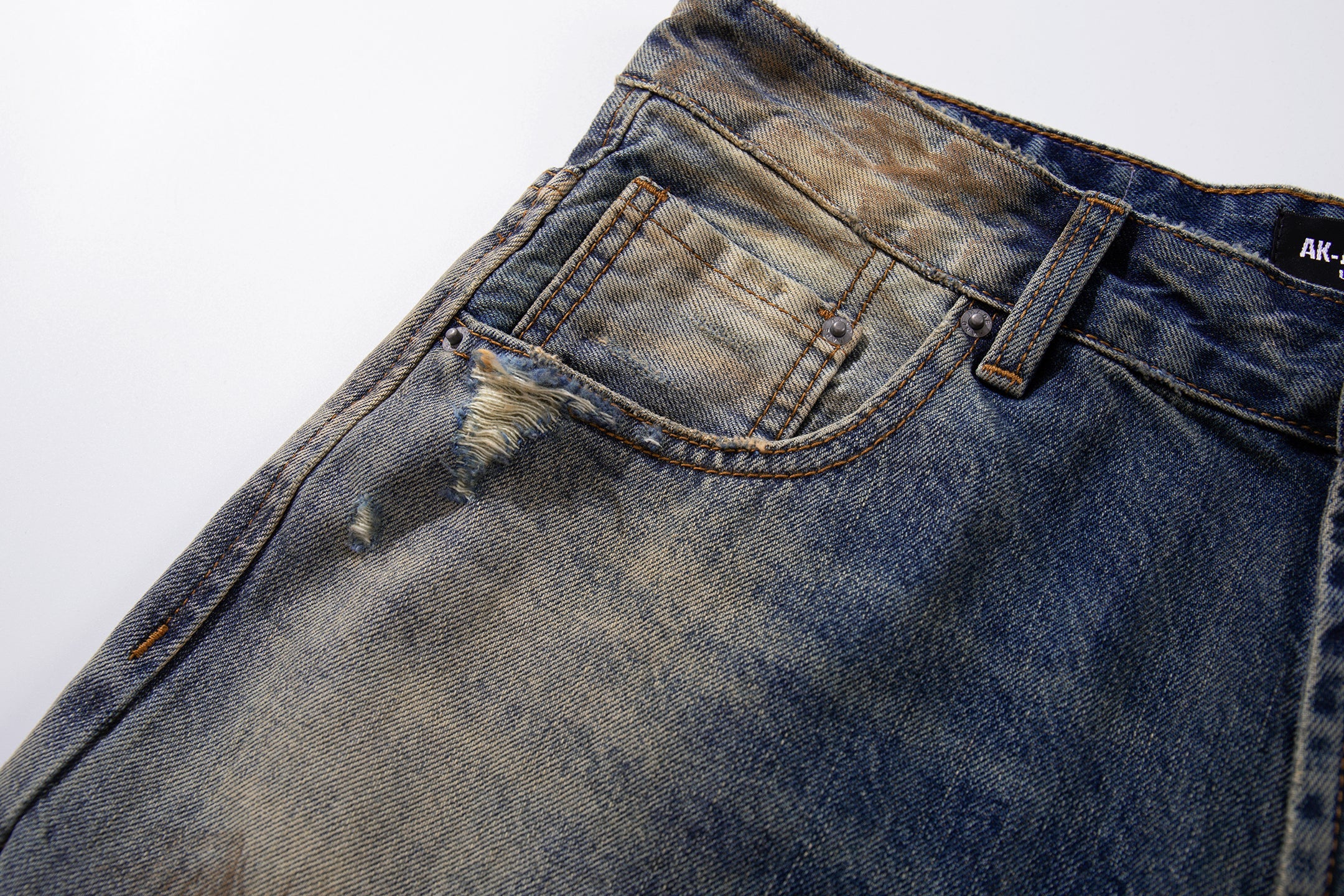 Omirad Destroyed Gradient Wide-Leg Jeans | 100% Cotton