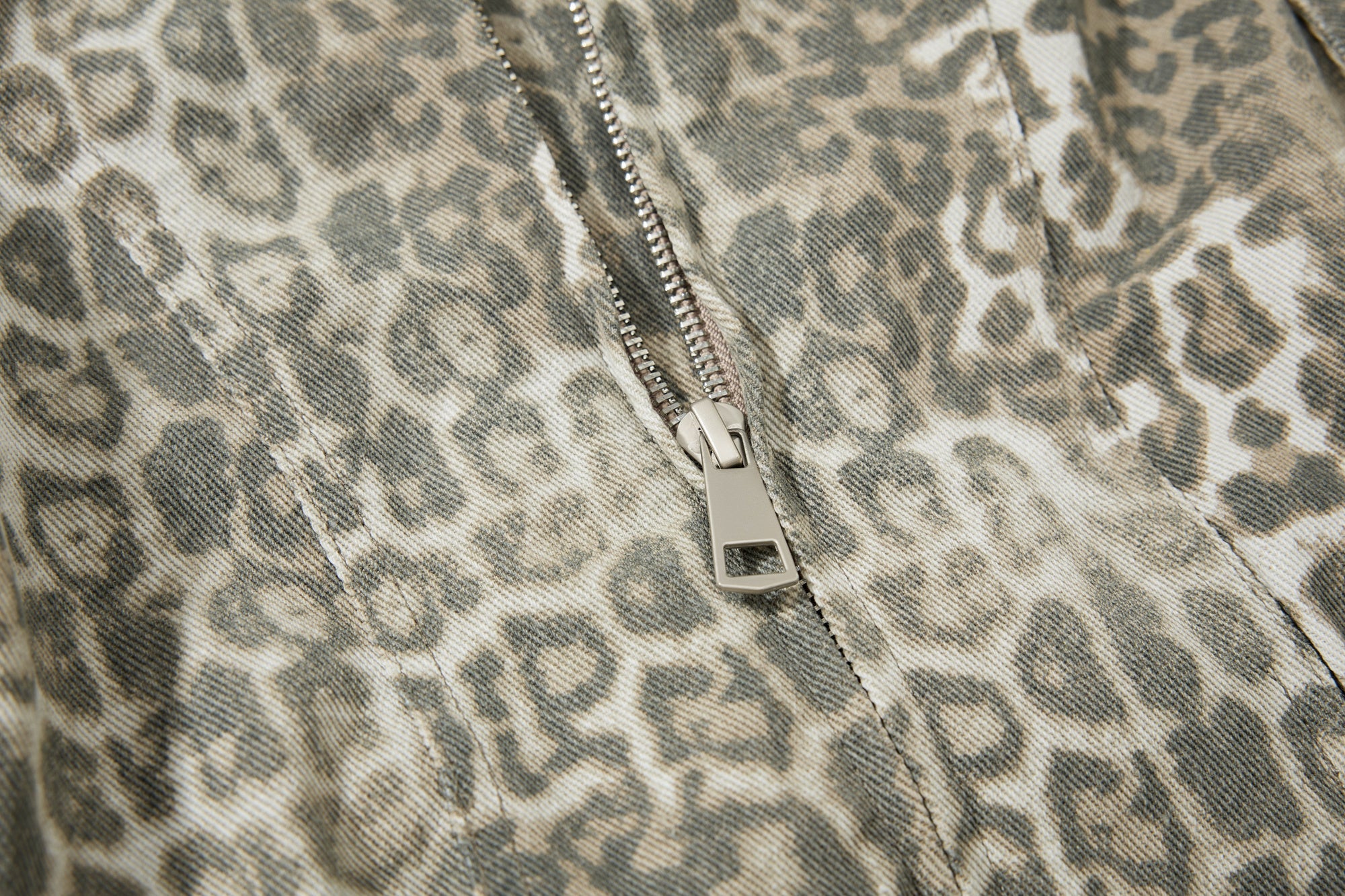 Omirad Leopard Print Bomber Jacket | Vintage Wash Cotton