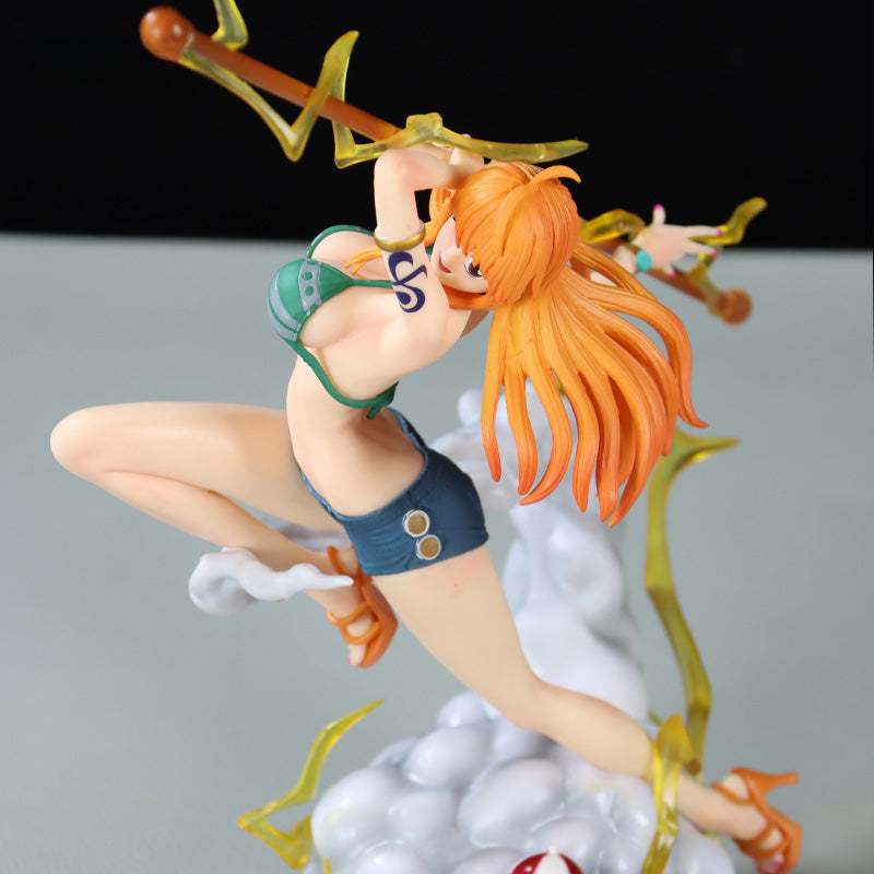 Nami Action Figurine – 28cm with Electric Sparks and Staff, Limited Edition – One Piece Collectible