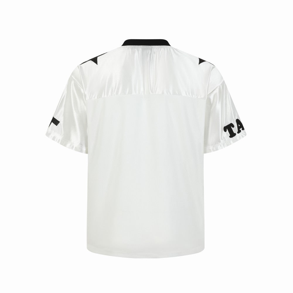 Leopard Heart Varsity Mesh Jersey | I Love Graphic Football Tee