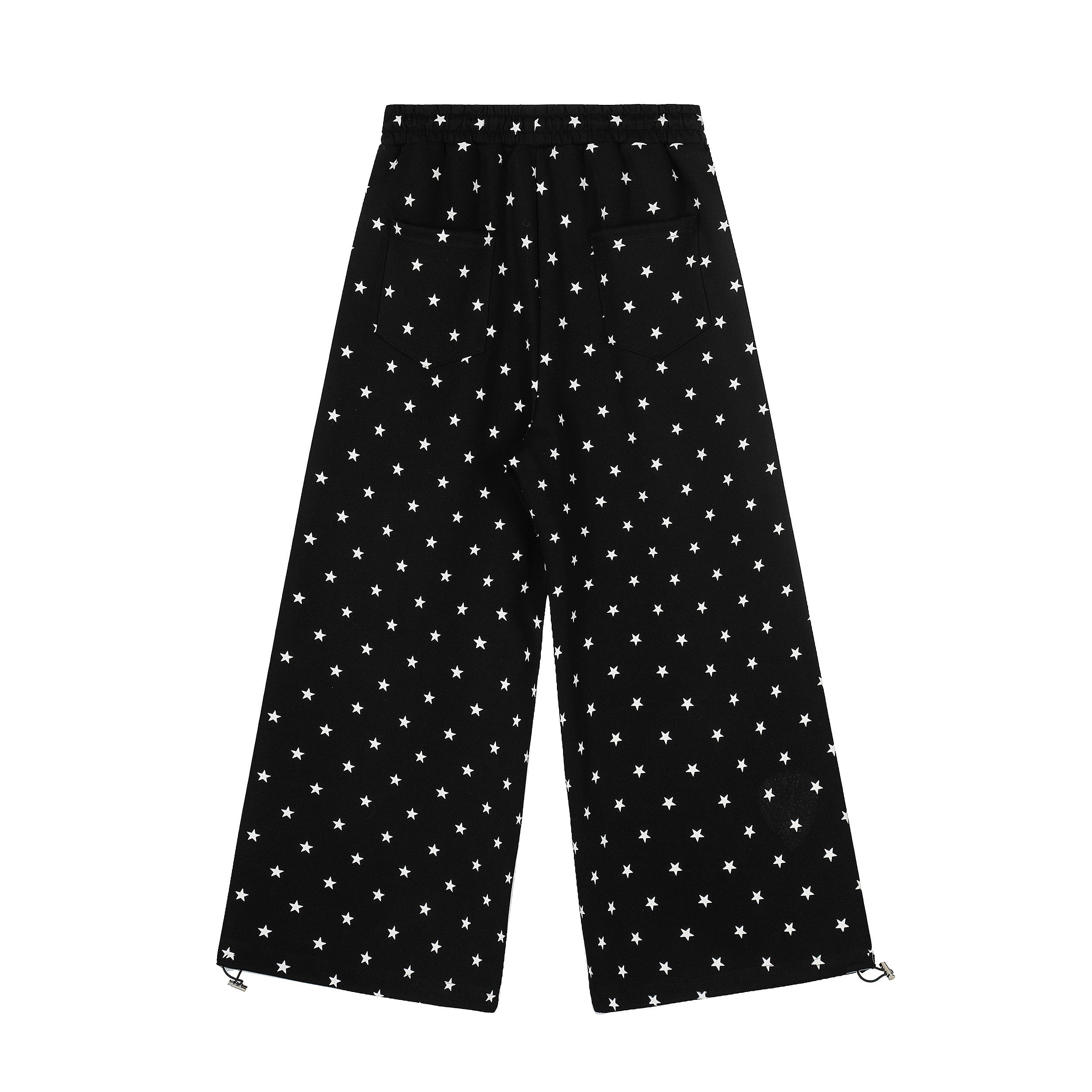 All-Over Star Print Wide-Leg Pants | Y2K Street Style