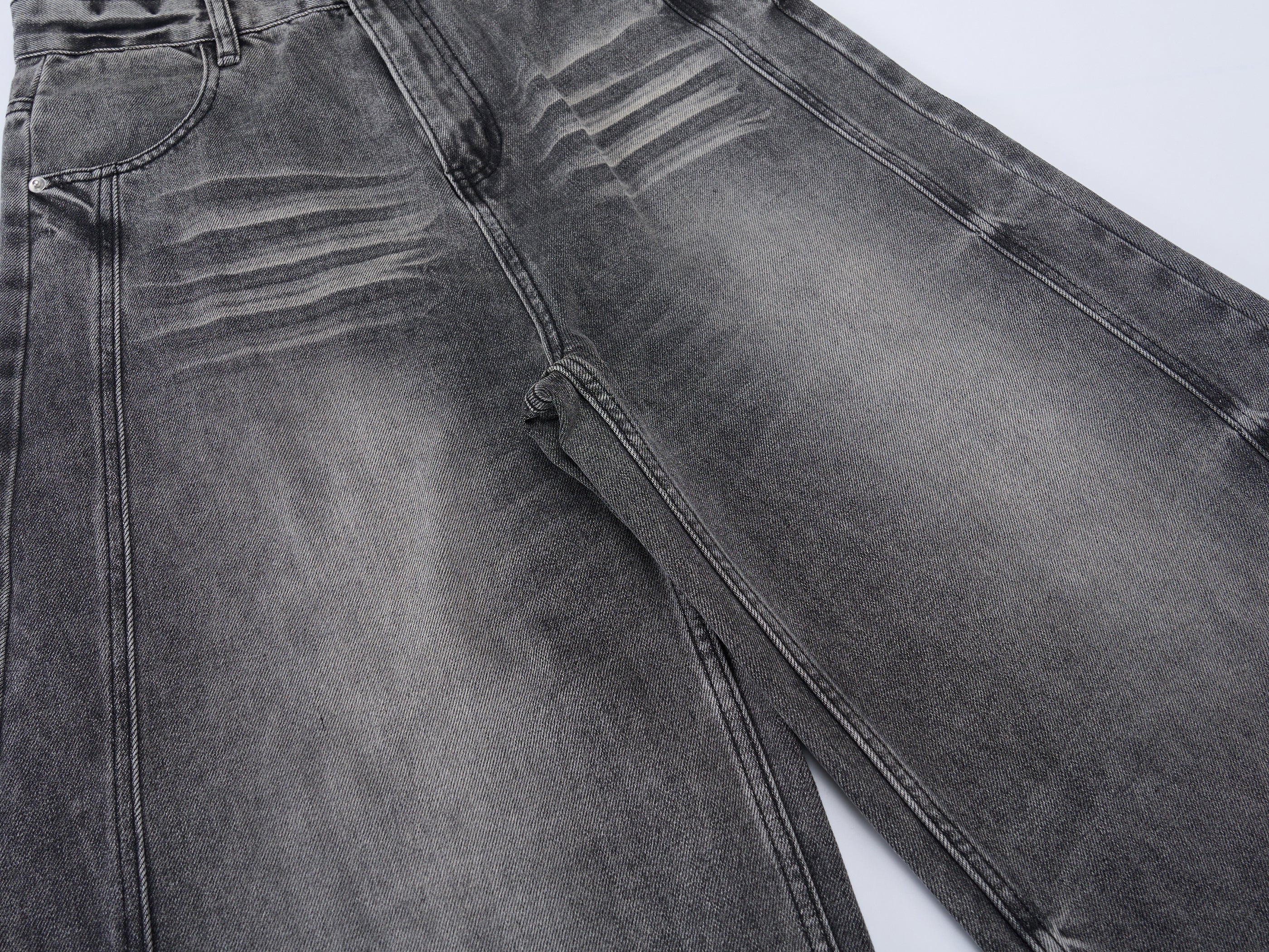 Omirad Washed Barrel-Leg Denim Jeans | Vintage Grey